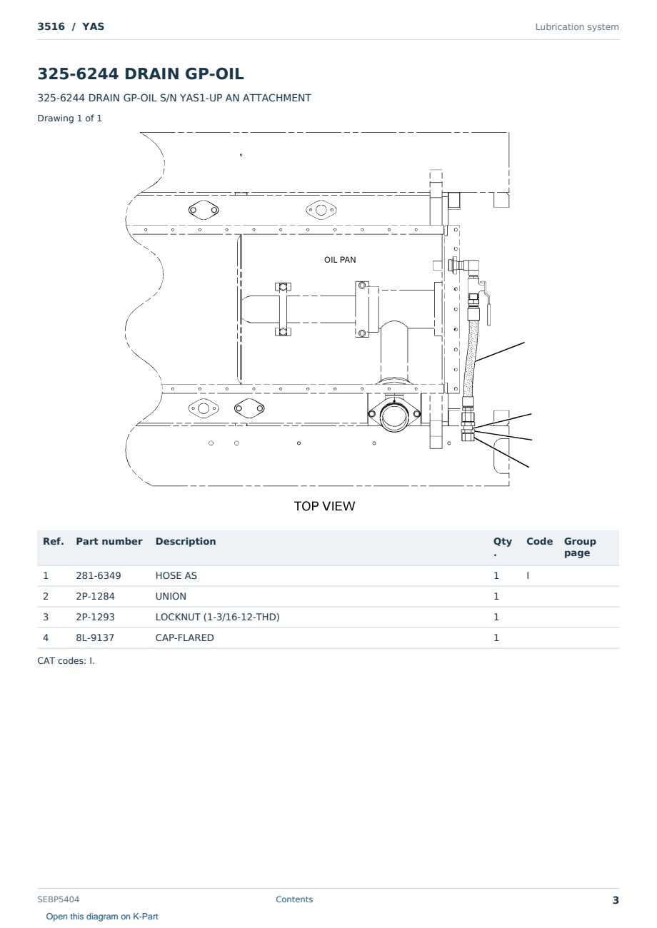 Caterpillar 3516 S/N YAS Partsbook SEBP5404 (English) - sample page 3 of 10 Caterpillar 3516 S/N YAS Partsbook SEBP5404 (English) - sample page 3 of 10