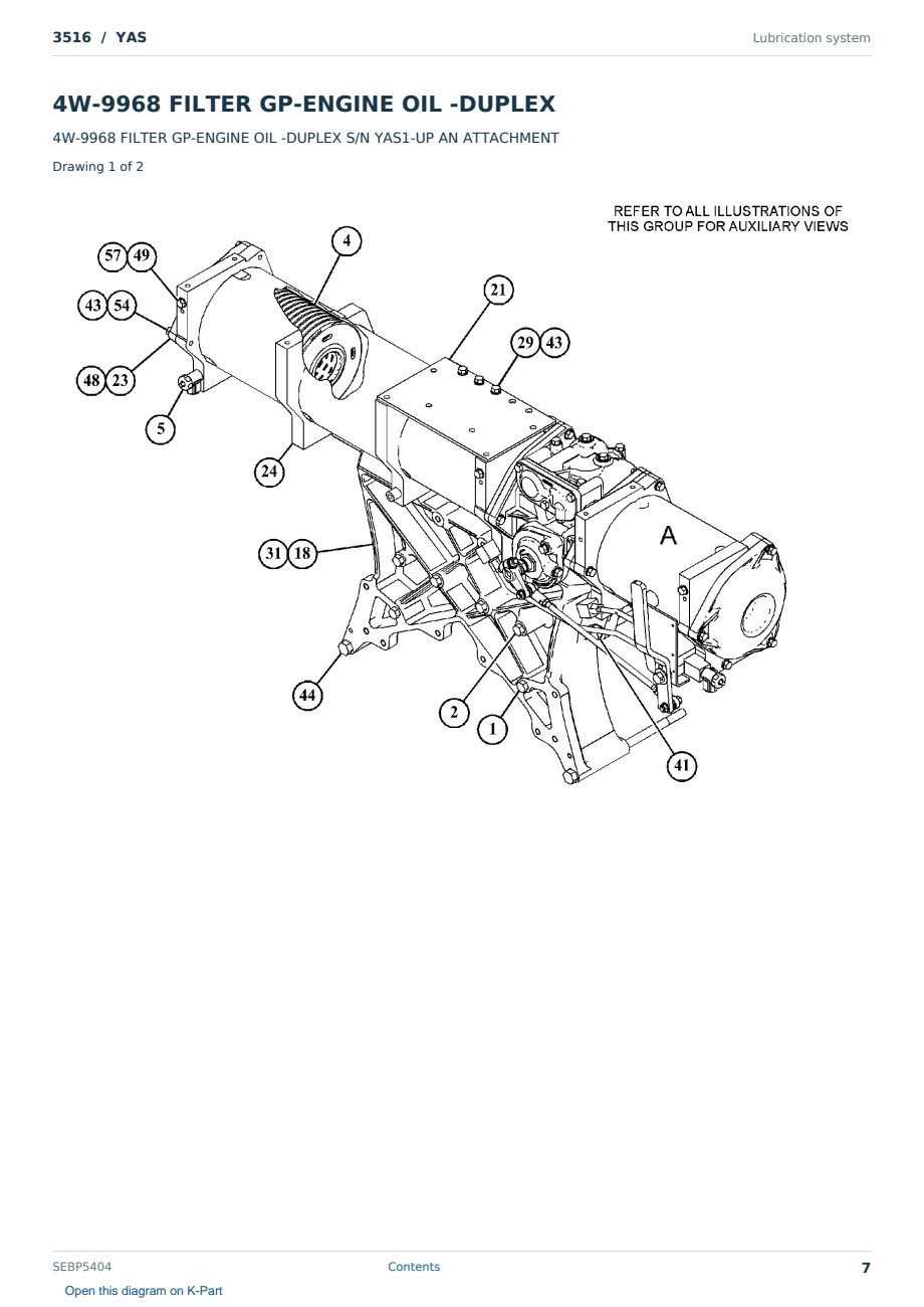 Caterpillar 3516 S/N YAS Partsbook SEBP5404 (English) - sample page 7 of 10 Caterpillar 3516 S/N YAS Partsbook SEBP5404 (English) - sample page 7 of 10