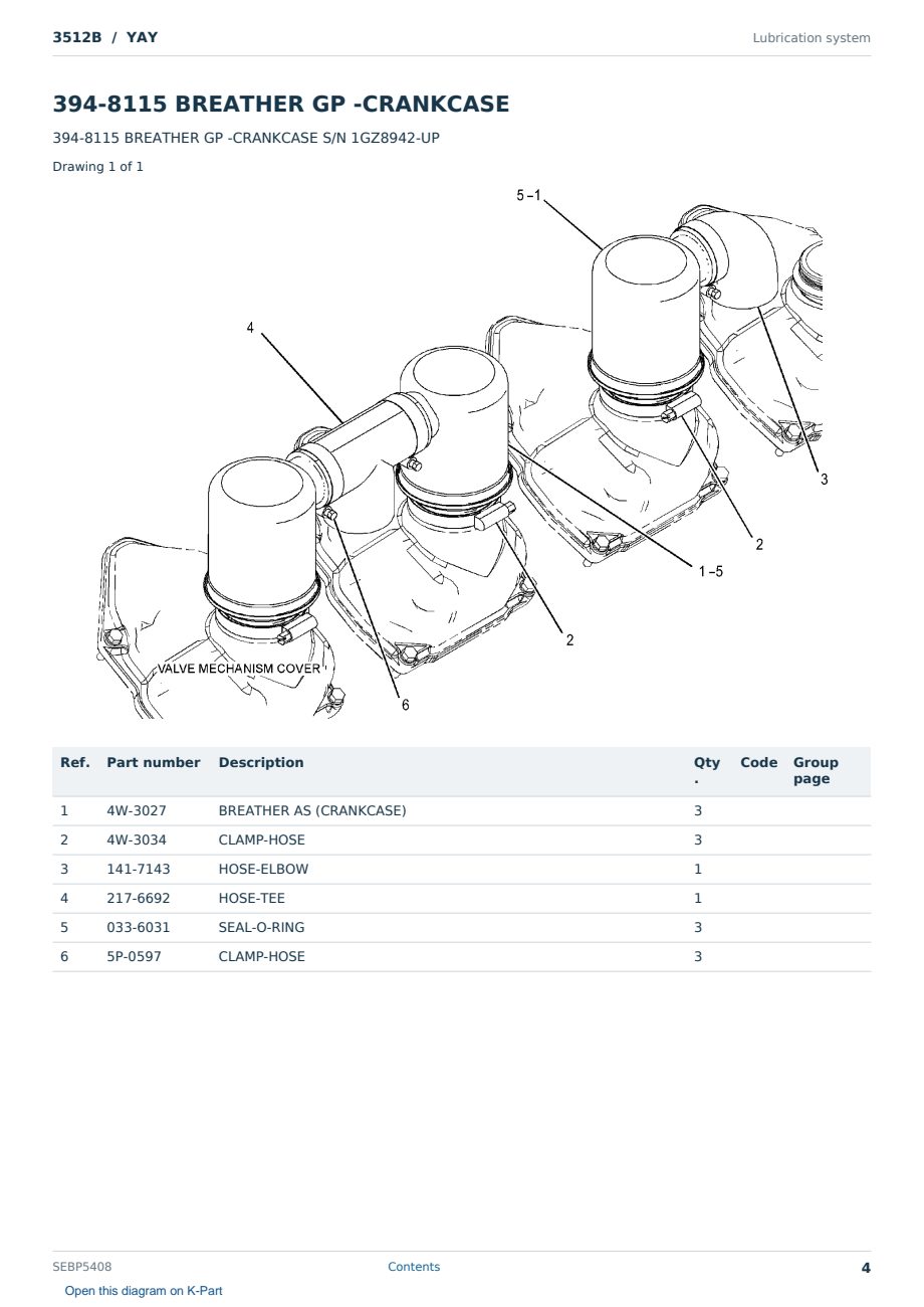 Caterpillar 3512B S/N YAY Partsbook SEBP5408 (English) - sample page 4 of 10 Caterpillar 3512B S/N YAY Partsbook SEBP5408 (English) - sample page 4 of 10