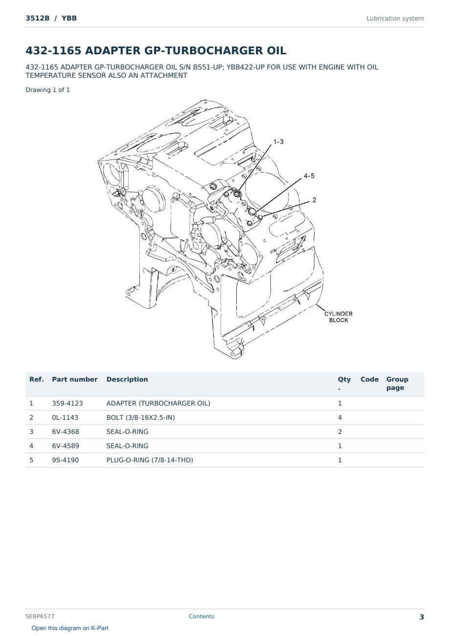 Caterpillar 3512B S/N YBB Partsbook SEBP6577 (English) - sample page 3 of 10 Caterpillar 3512B S/N YBB Partsbook SEBP6577 (English) - sample page 3 of 10
