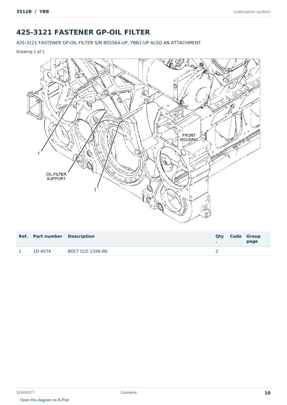 Caterpillar 3512B S/N YBB Partsbook SEBP6577 (English) - sample page 10 of 10 Caterpillar 3512B S/N YBB Partsbook SEBP6577 (English) - sample page 10 of 10