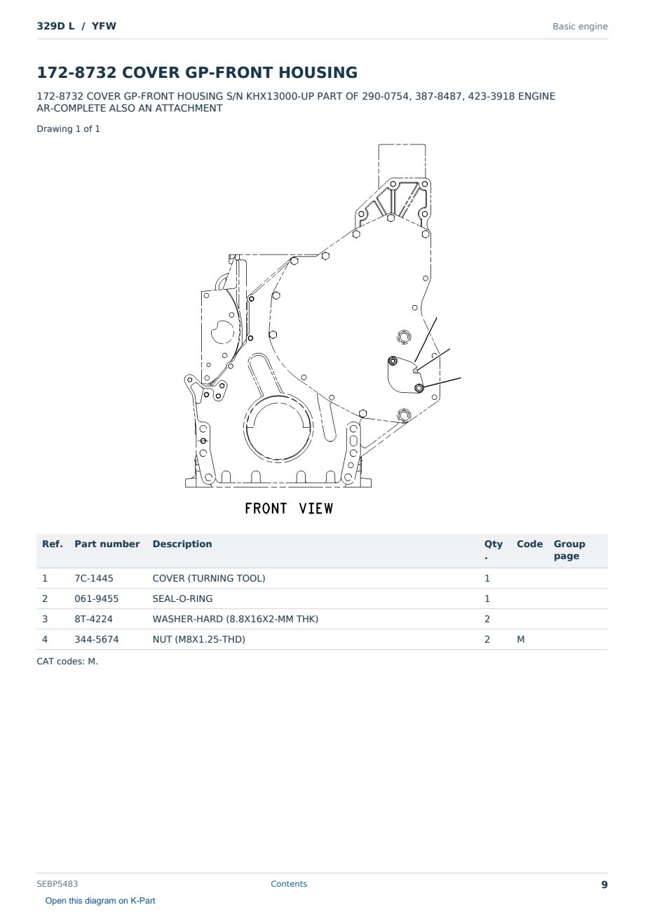 Caterpillar 329D L S/N YFW Partsbook SEBP5483 (English) - sample page 9 of 10 Caterpillar 329D L S/N YFW Partsbook SEBP5483 (English) - sample page 9 of 10