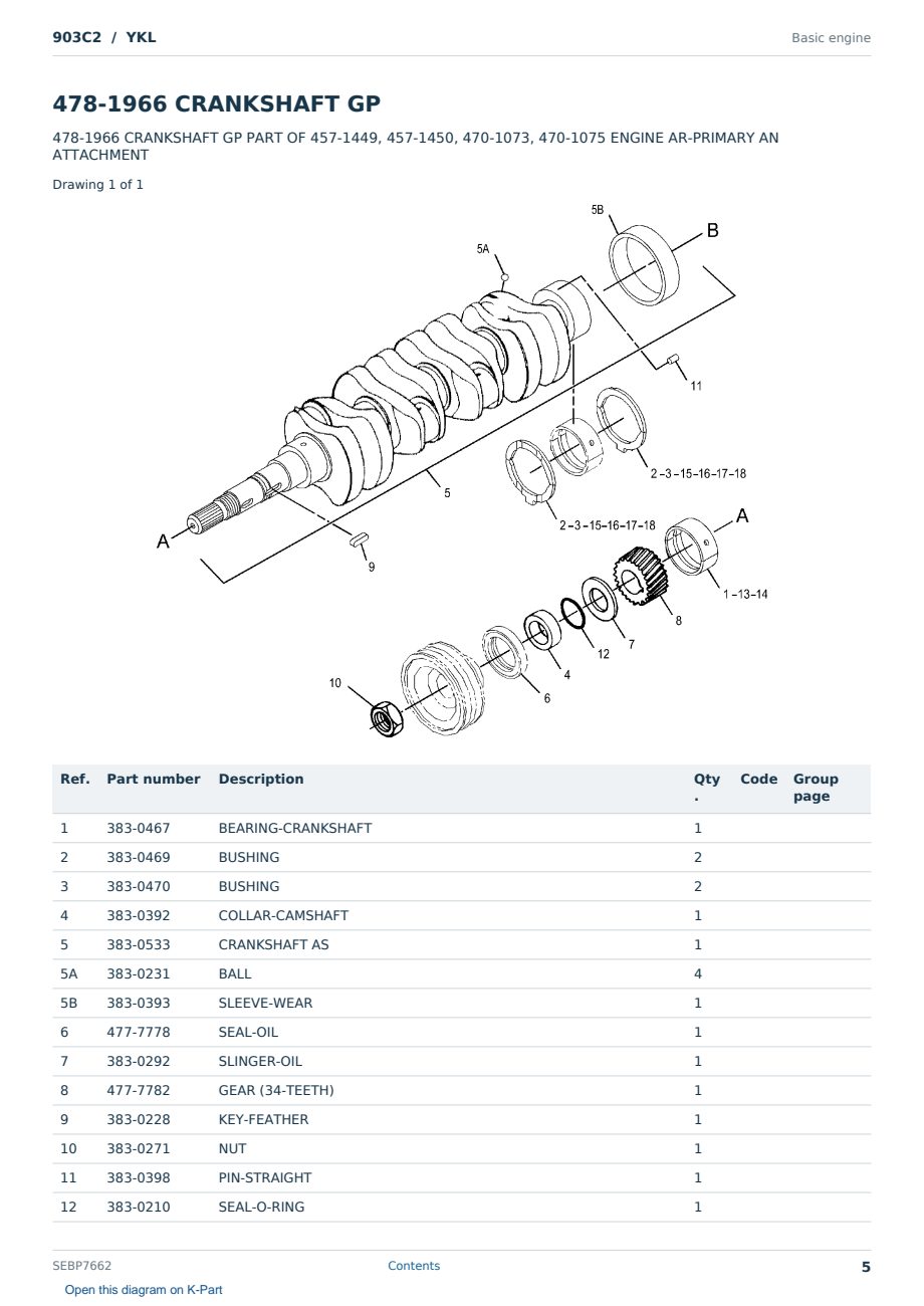 Caterpillar 903C2 S/N YKL Partsbook SEBP7662 (English) - sample page 5 of 10 Caterpillar 903C2 S/N YKL Partsbook SEBP7662 (English) - sample page 5 of 10
