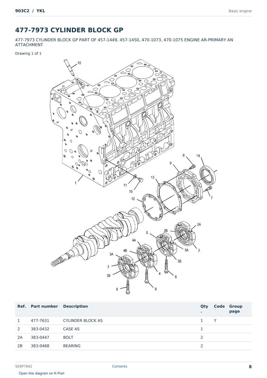 Caterpillar 903C2 S/N YKL Partsbook SEBP7662 (English) - sample page 8 of 10 Caterpillar 903C2 S/N YKL Partsbook SEBP7662 (English) - sample page 8 of 10