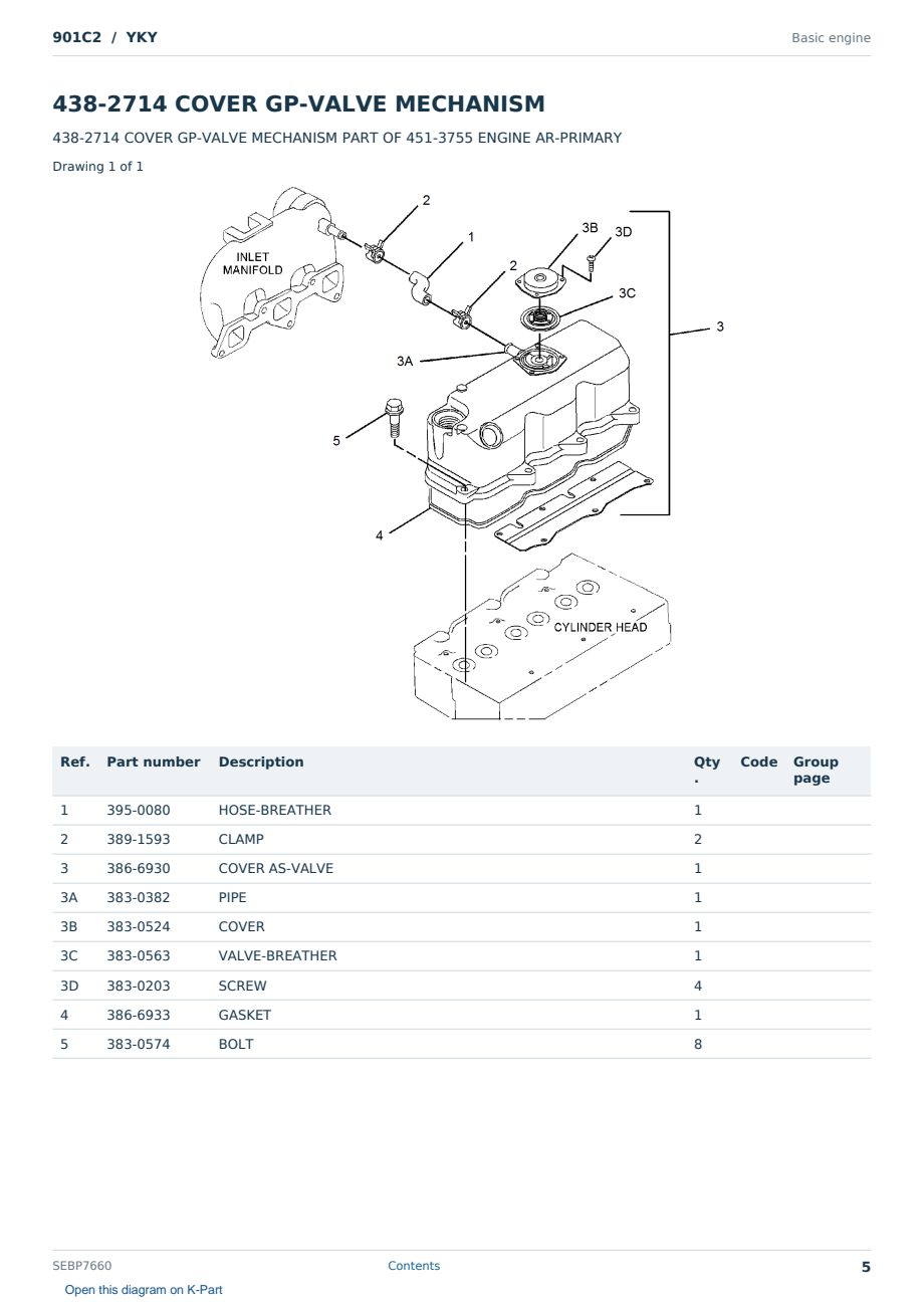 Caterpillar 901C2 S/N YKY Partsbook SEBP7660 (English) - sample page 5 of 10 Caterpillar 901C2 S/N YKY Partsbook SEBP7660 (English) - sample page 5 of 10