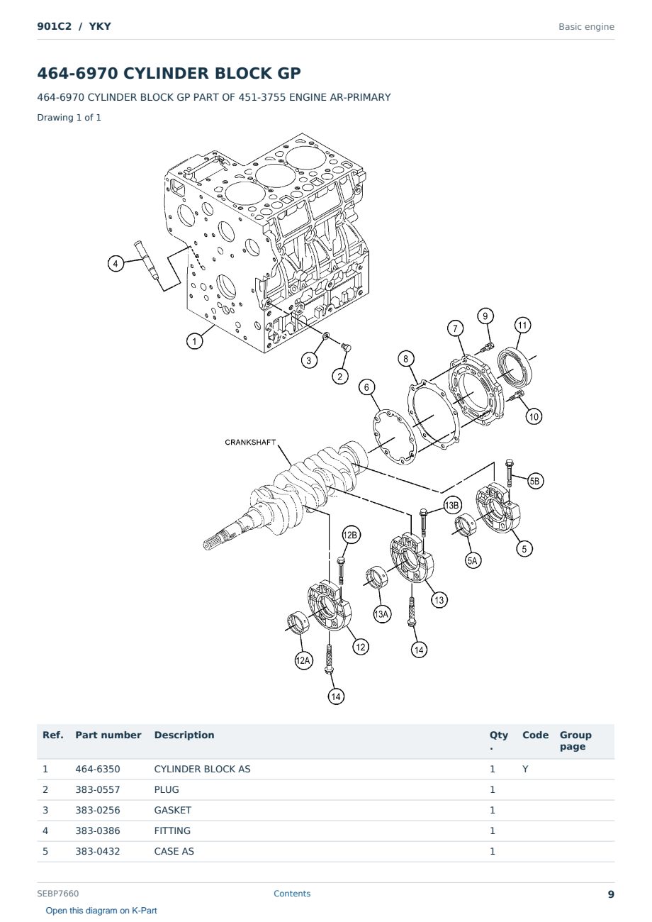 Caterpillar 901C2 S/N YKY Partsbook SEBP7660 (English) - sample page 9 of 10 Caterpillar 901C2 S/N YKY Partsbook SEBP7660 (English) - sample page 9 of 10