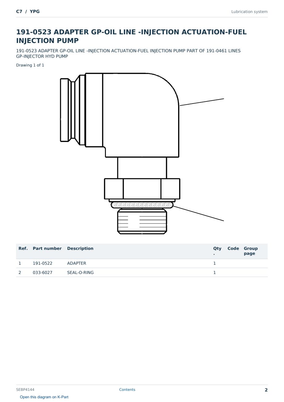 Caterpillar C7 S/N YPG Partsbook SEBP4144 (English) - sample page 2 of 10 Caterpillar C7 S/N YPG Partsbook SEBP4144 (English) - sample page 2 of 10