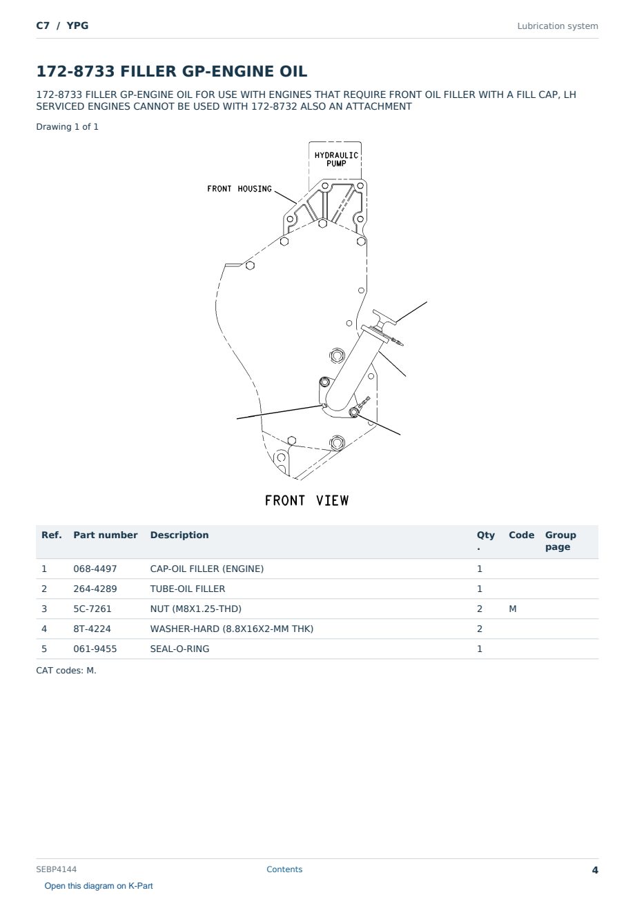 Caterpillar C7 S/N YPG Partsbook SEBP4144 (English) - sample page 4 of 10 Caterpillar C7 S/N YPG Partsbook SEBP4144 (English) - sample page 4 of 10