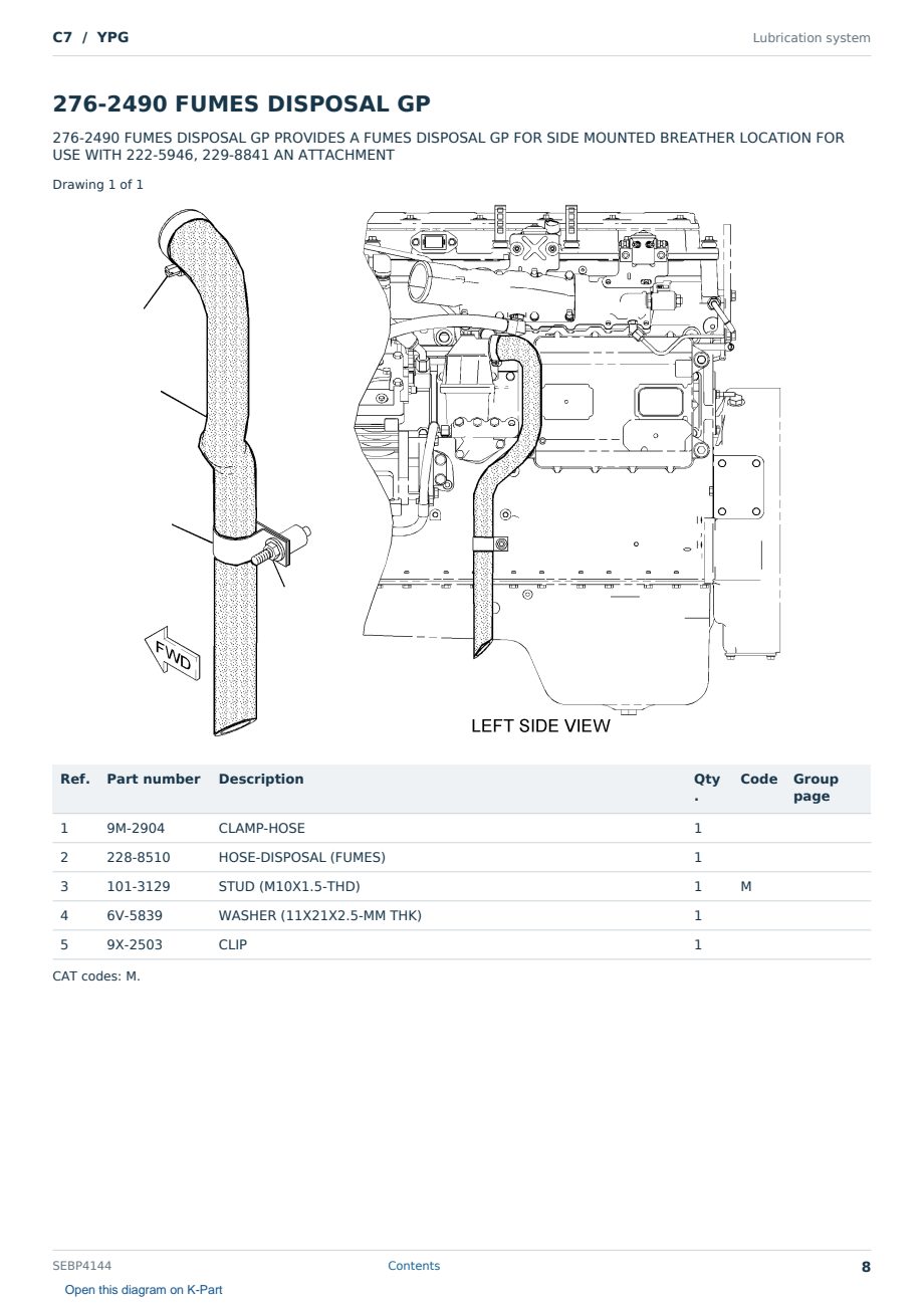 Caterpillar C7 S/N YPG Partsbook SEBP4144 (English) - sample page 8 of 10 Caterpillar C7 S/N YPG Partsbook SEBP4144 (English) - sample page 8 of 10