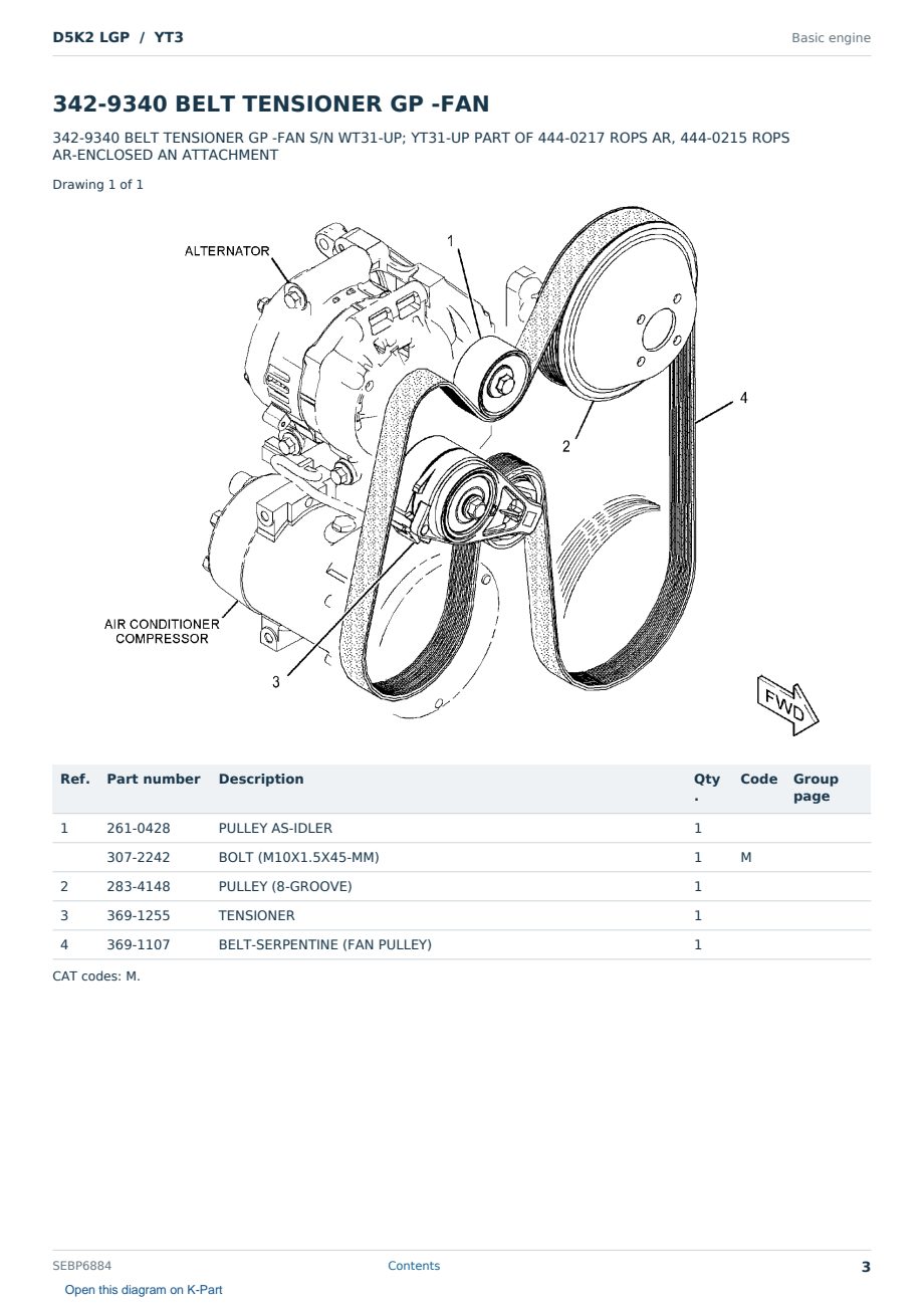 Caterpillar D5K2 LGP S/N YT3 Partsbook SEBP6884 (English) - sample page 3 of 10 Caterpillar D5K2 LGP S/N YT3 Partsbook SEBP6884 (English) - sample page 3 of 10