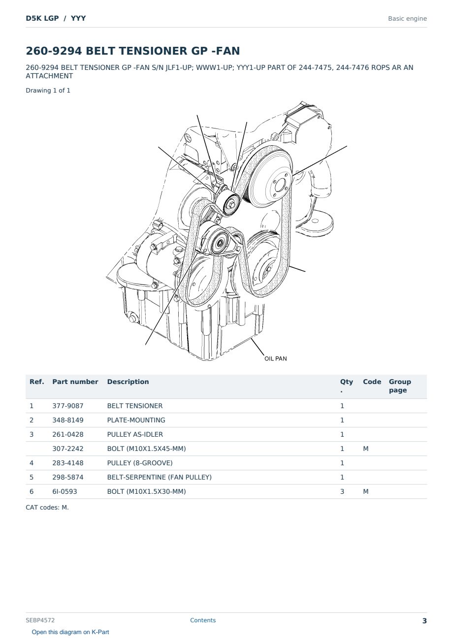 Caterpillar D5K LGP S/N YYY Partsbook SEBP4572 (English) - sample page 3 of 10 Caterpillar D5K LGP S/N YYY Partsbook SEBP4572 (English) - sample page 3 of 10