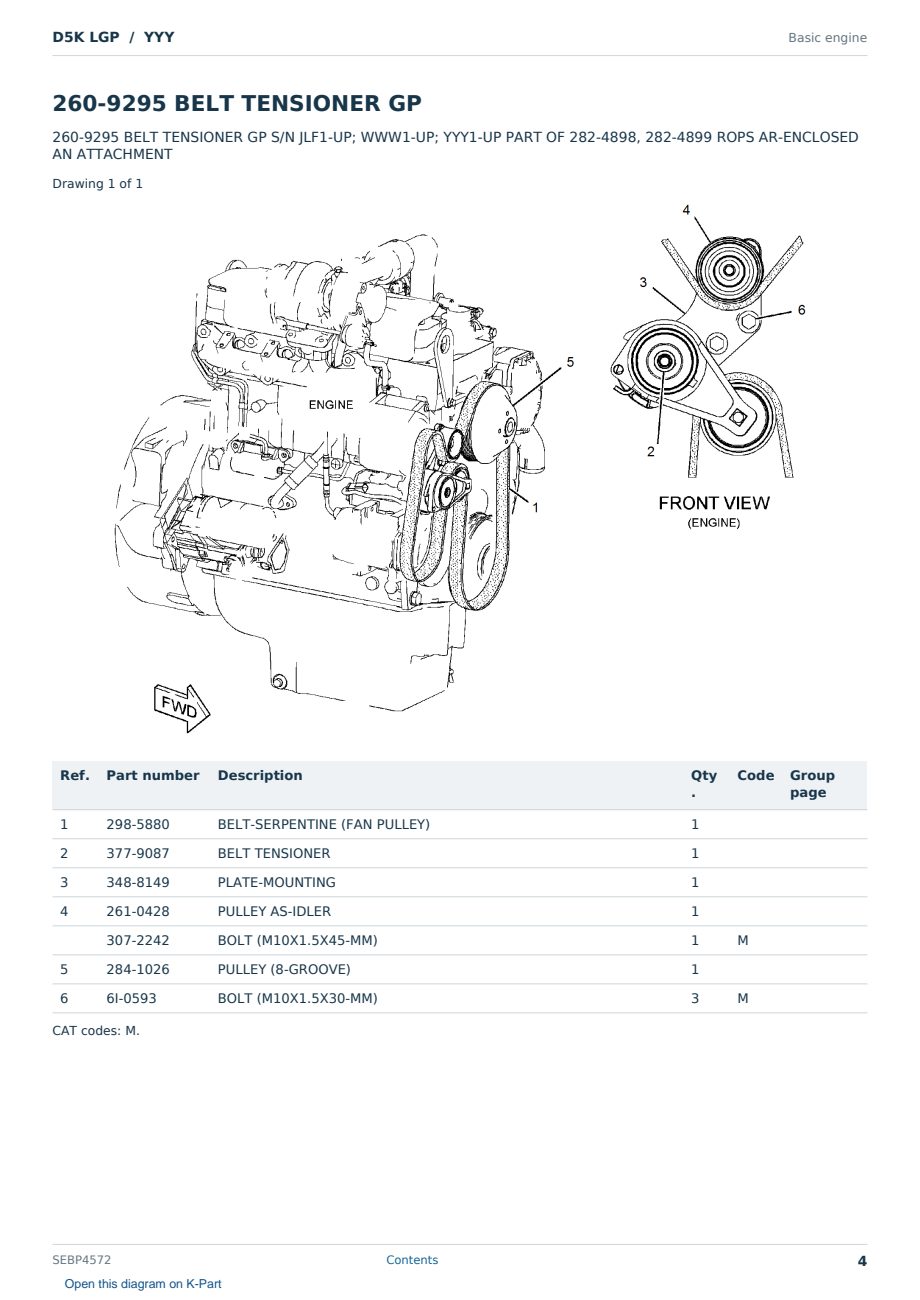Caterpillar D5K LGP S/N YYY Partsbook SEBP4572 (English) - sample page 4 of 10 Caterpillar D5K LGP S/N YYY Partsbook SEBP4572 (English) - sample page 4 of 10