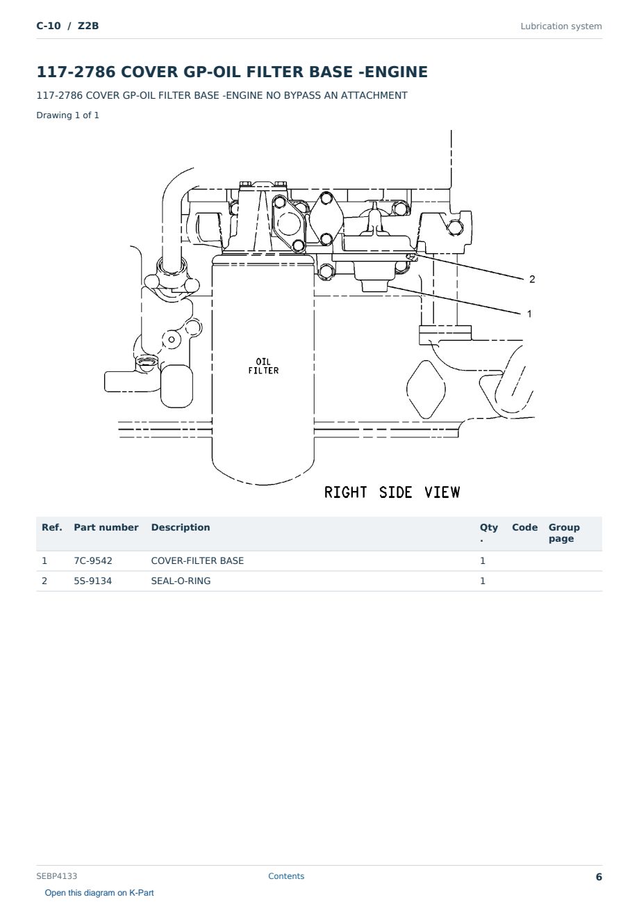 Caterpillar C-10 S/N Z2B Partsbook SEBP4133 (English) - sample page 6 of 10 Caterpillar C-10 S/N Z2B Partsbook SEBP4133 (English) - sample page 6 of 10