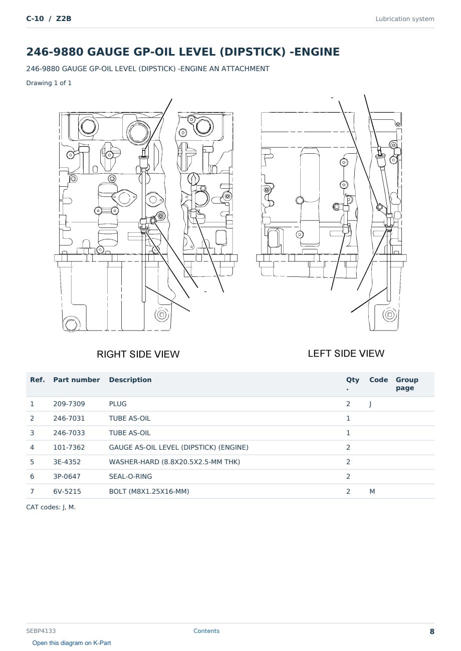 Caterpillar C-10 S/N Z2B Partsbook SEBP4133 (English) - sample page 8 of 10 Caterpillar C-10 S/N Z2B Partsbook SEBP4133 (English) - sample page 8 of 10