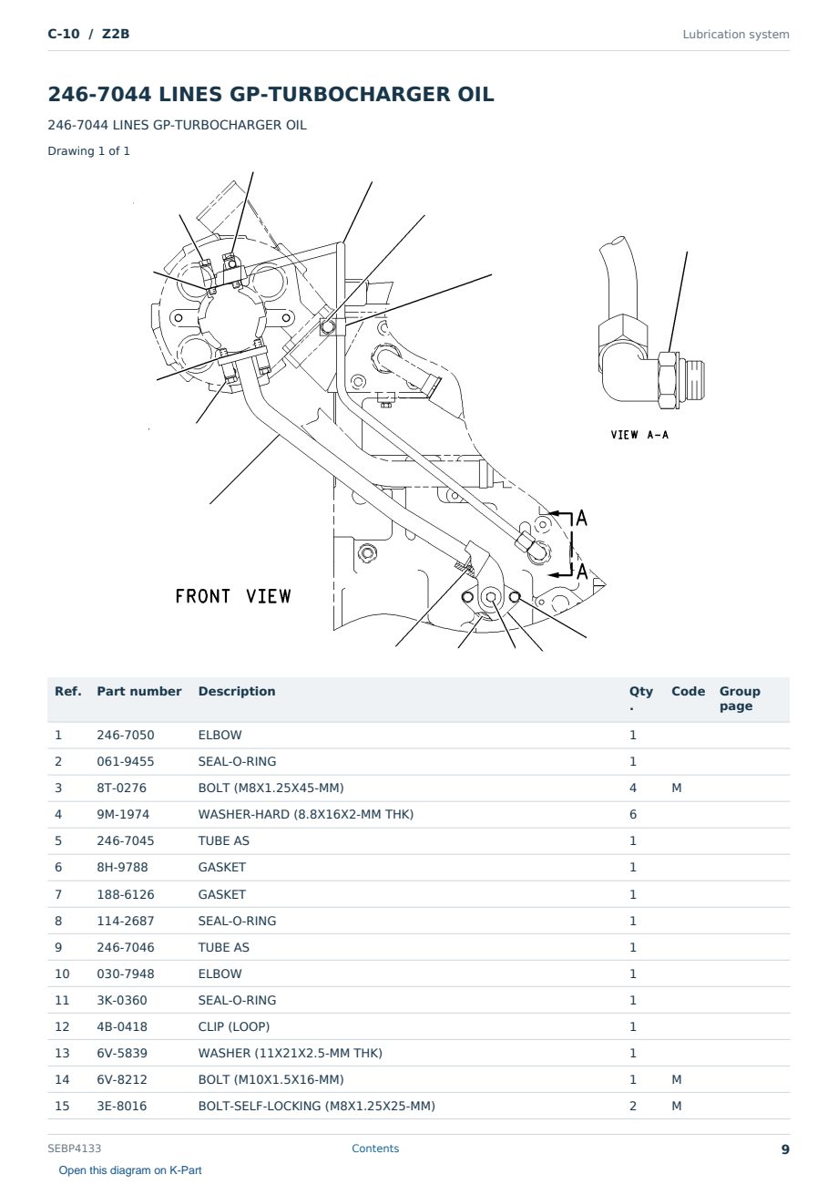 Caterpillar C-10 S/N Z2B Partsbook SEBP4133 (English) - sample page 9 of 10 Caterpillar C-10 S/N Z2B Partsbook SEBP4133 (English) - sample page 9 of 10