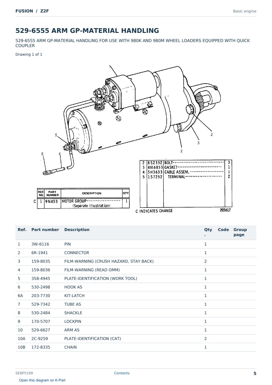 Caterpillar FUSION S/N Z2F Partsbook SEBP5199 (English) - sample page 5 of 5 Caterpillar FUSION S/N Z2F Partsbook SEBP5199 (English) - sample page 5 of 5