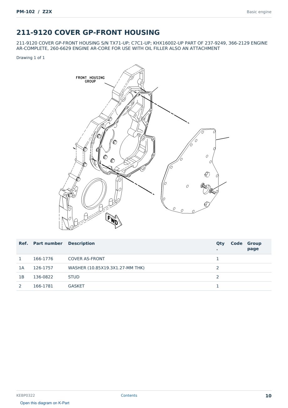 Caterpillar PM-102 S/N Z2X Partsbook KEBP0322 (English) - sample page 10 of 10 Caterpillar PM-102 S/N Z2X Partsbook KEBP0322 (English) - sample page 10 of 10