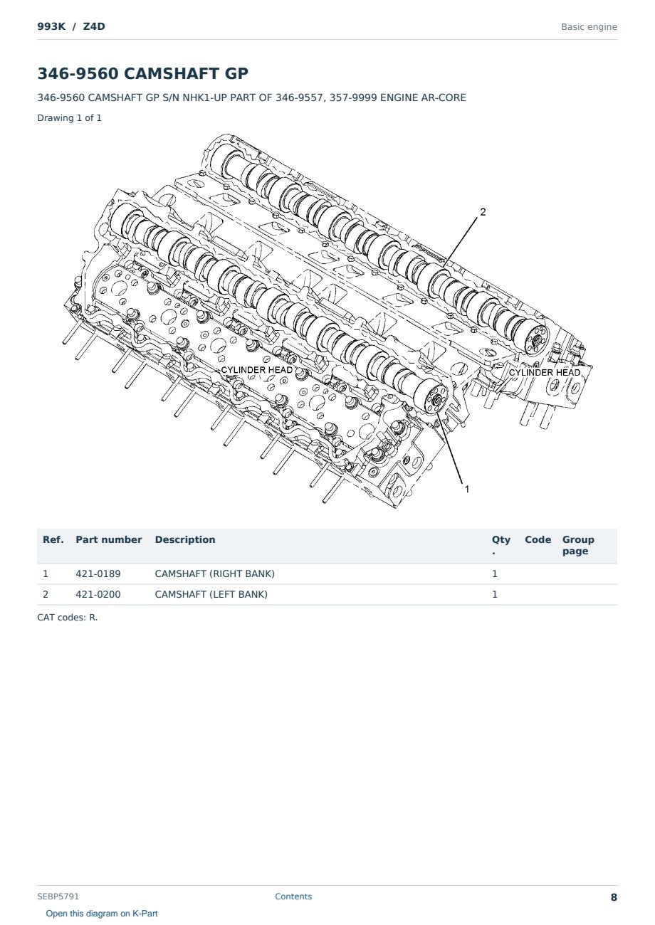 Caterpillar 993K S/N Z4D Partsbook SEBP5791 (English) - sample page 8 of 10 Caterpillar 993K S/N Z4D Partsbook SEBP5791 (English) - sample page 8 of 10