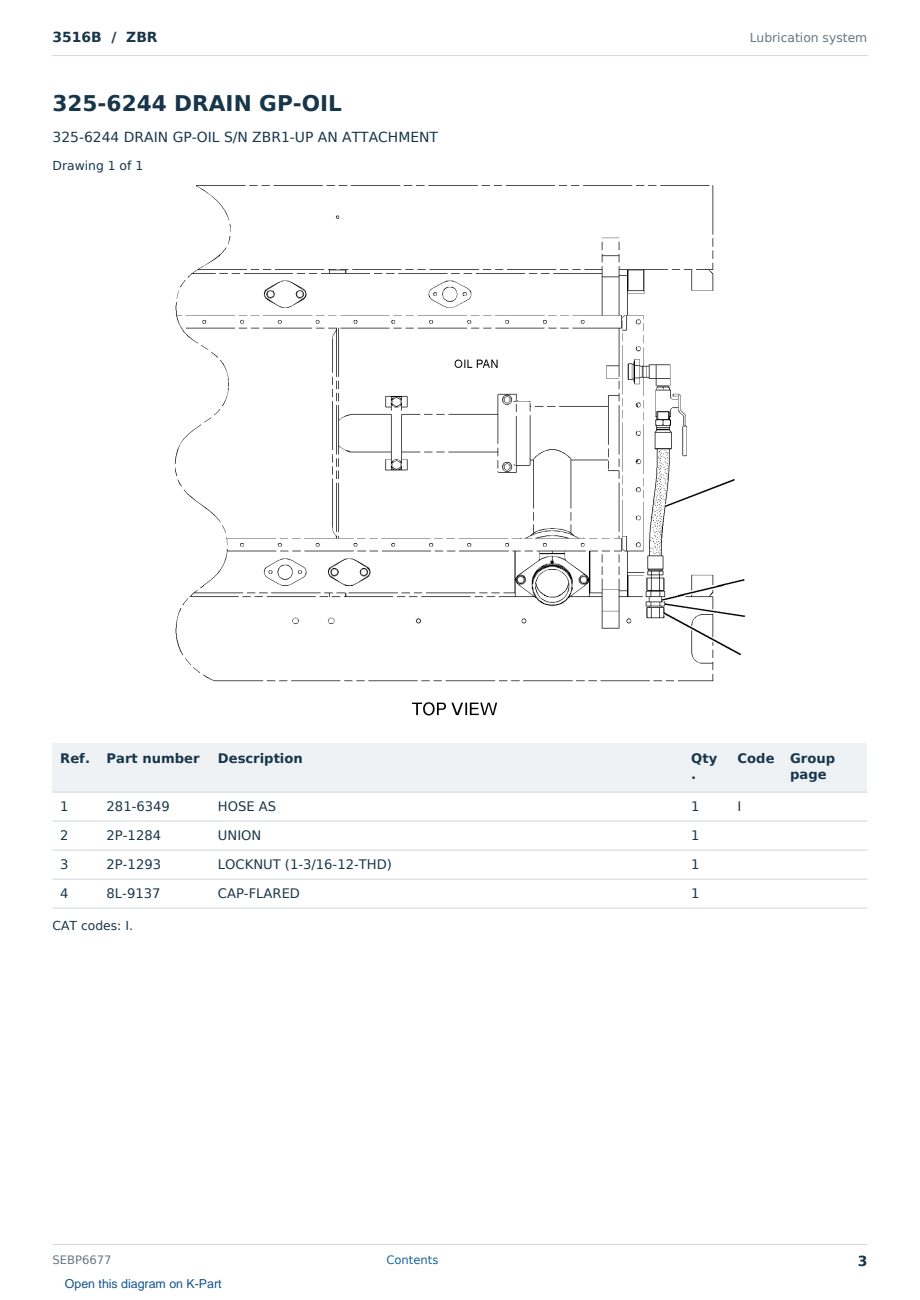 Caterpillar 3516B S/N ZBR Partsbook SEBP6677 (English) - sample page 3 of 10 Caterpillar 3516B S/N ZBR Partsbook SEBP6677 (English) - sample page 3 of 10