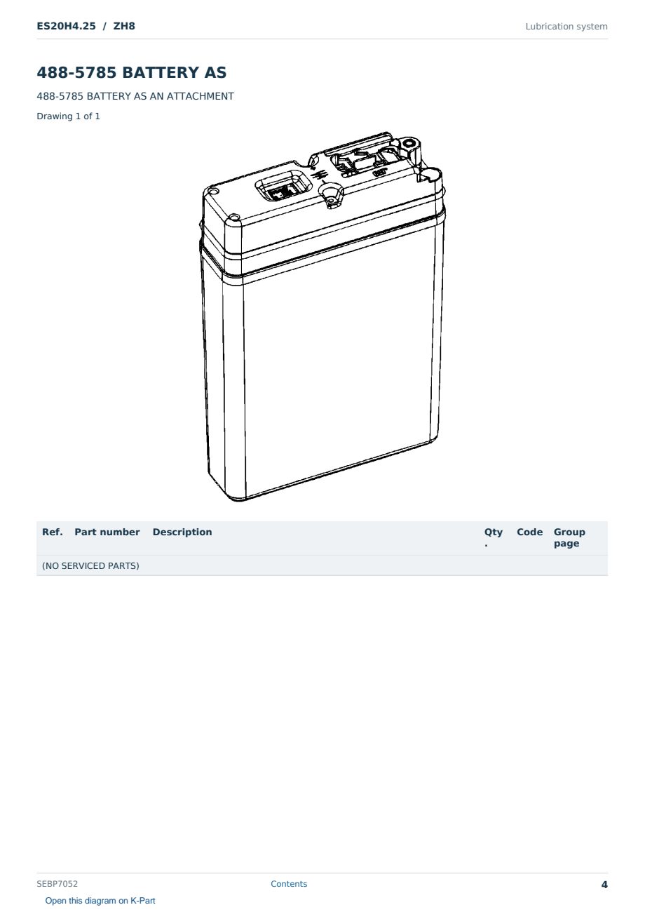 Caterpillar ES20H4.25 S/N ZH8 Partsbook SEBP7052 (English) - sample page 4 of 10 Caterpillar ES20H4.25 S/N ZH8 Partsbook SEBP7052 (English) - sample page 4 of 10