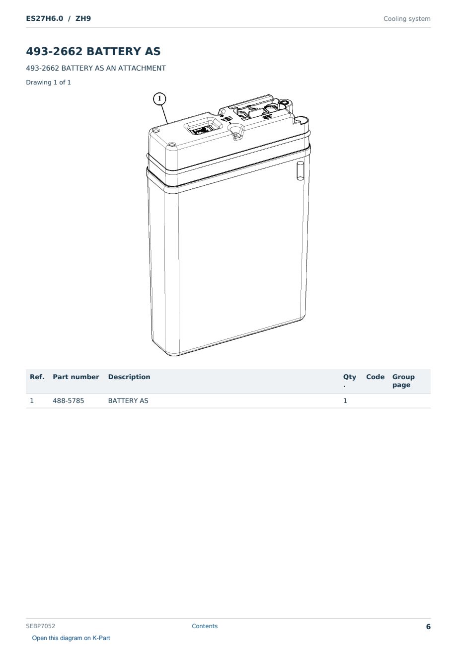 Caterpillar ES27H6.0 S/N ZH9 Partsbook SEBP7052 (English) - sample page 6 of 10 Caterpillar ES27H6.0 S/N ZH9 Partsbook SEBP7052 (English) - sample page 6 of 10