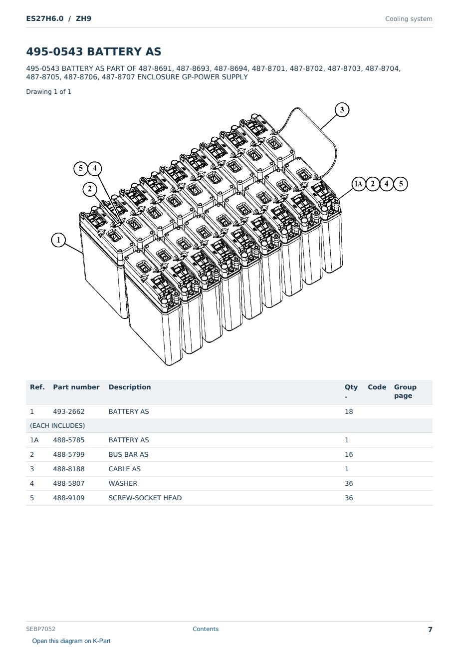 Caterpillar ES27H6.0 S/N ZH9 Partsbook SEBP7052 (English) - sample page 7 of 10 Caterpillar ES27H6.0 S/N ZH9 Partsbook SEBP7052 (English) - sample page 7 of 10