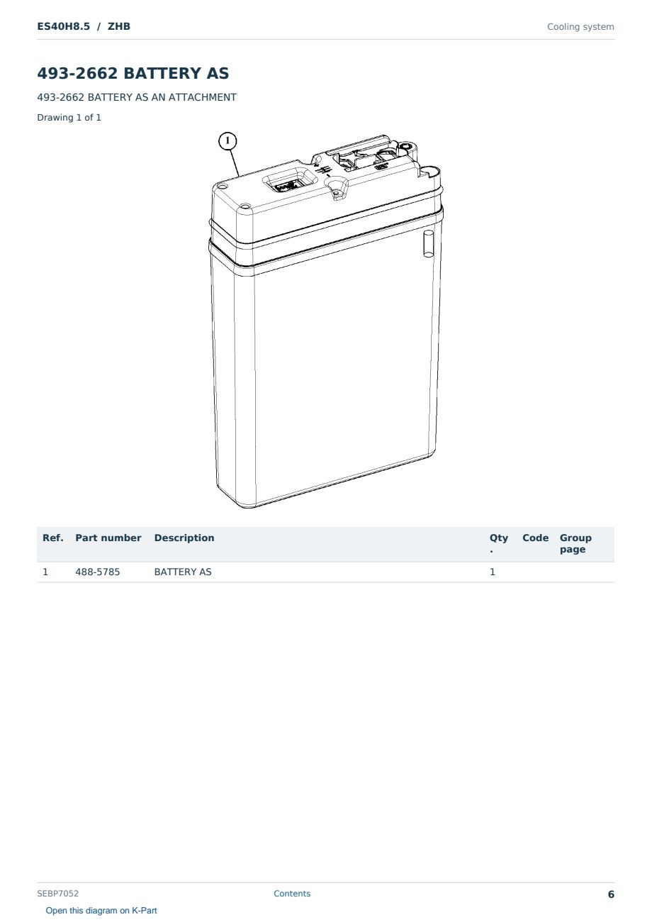 Caterpillar ES40H8.5 S/N ZHB Partsbook SEBP7052 (English) - sample page 6 of 10 Caterpillar ES40H8.5 S/N ZHB Partsbook SEBP7052 (English) - sample page 6 of 10