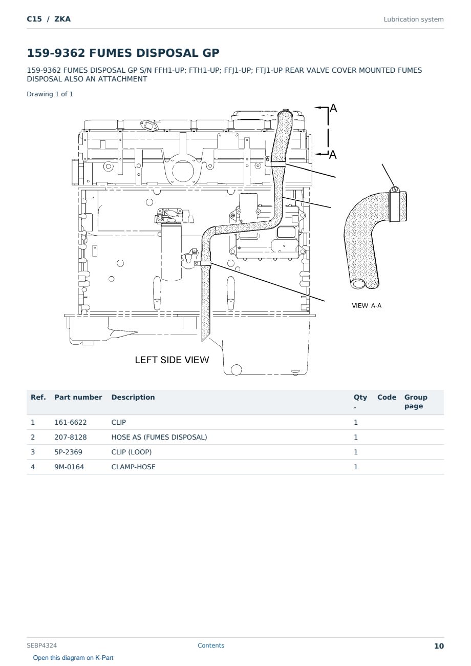 Caterpillar C15 S/N ZKA Partsbook SEBP4324 (English) - sample page 10 of 10 Caterpillar C15 S/N ZKA Partsbook SEBP4324 (English) - sample page 10 of 10