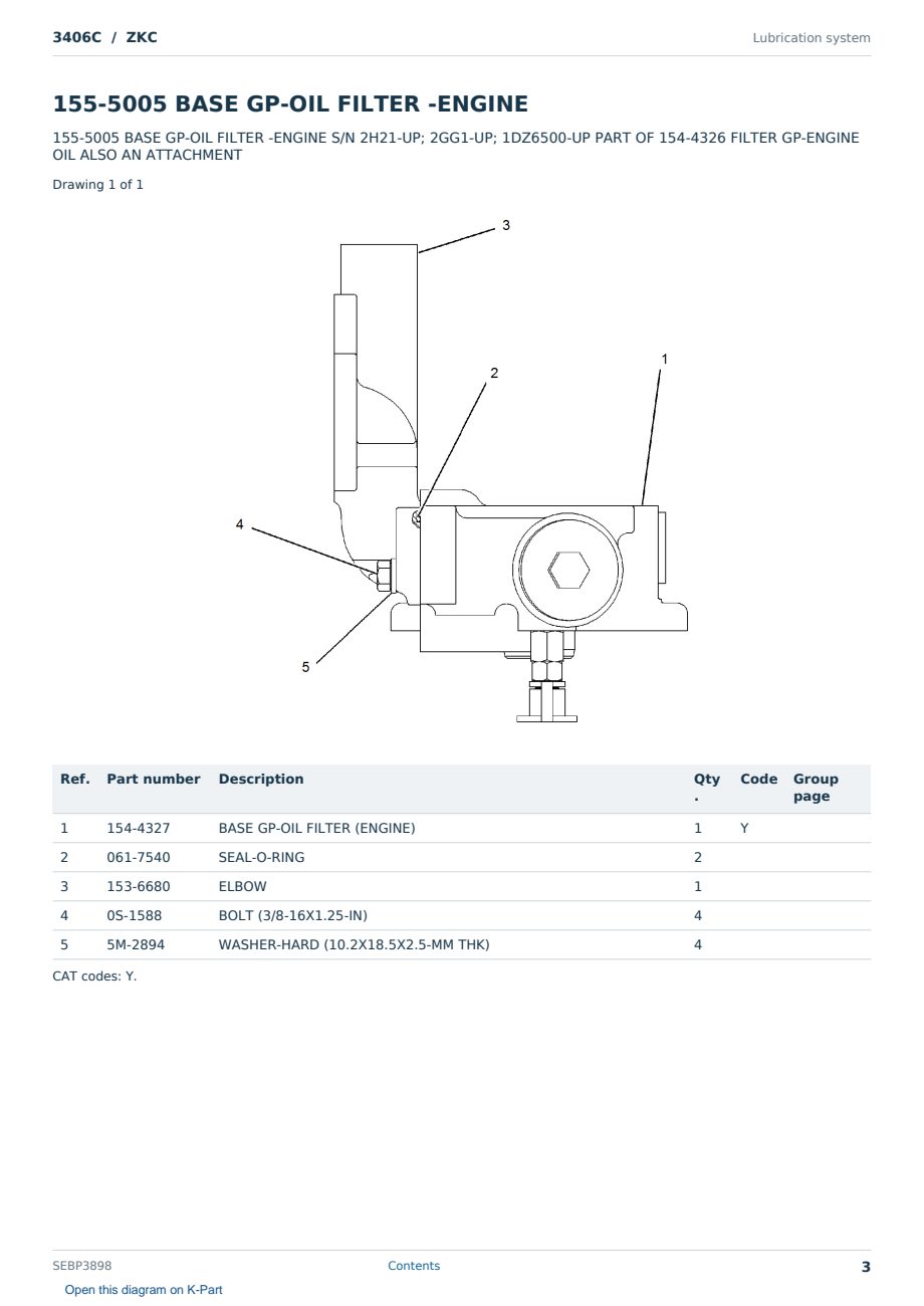 Caterpillar 3406C S/N ZKC Partsbook SEBP3898 (English) - sample page 3 of 10 Caterpillar 3406C S/N ZKC Partsbook SEBP3898 (English) - sample page 3 of 10