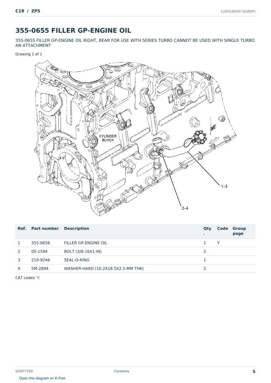 Caterpillar C18 S/N ZPS Partsbook SEBP7399 (English) - sample page 5 of 10 Caterpillar C18 S/N ZPS Partsbook SEBP7399 (English) - sample page 5 of 10