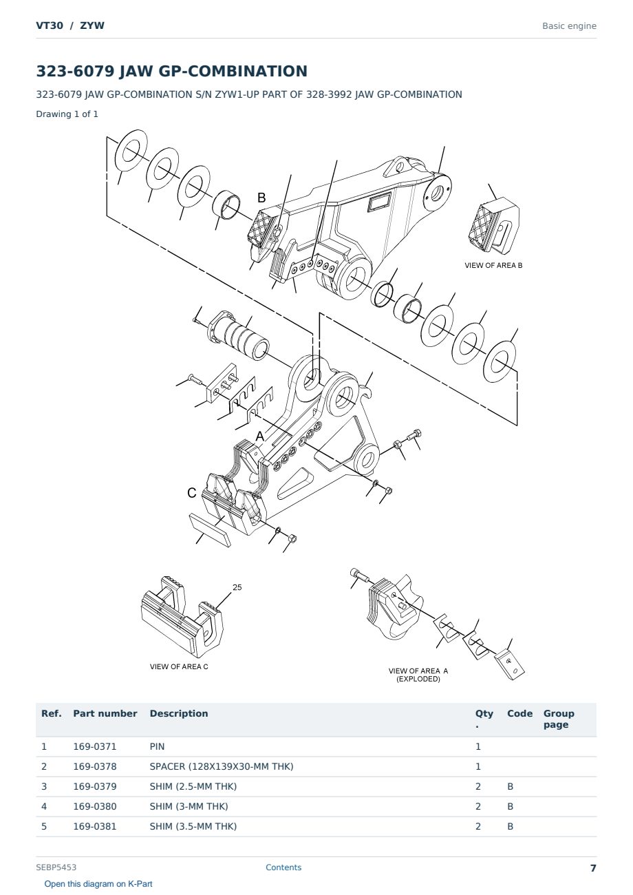 Caterpillar VT30 S/N ZYW Partsbook SEBP5453 (English) - sample page 7 of 10 Caterpillar VT30 S/N ZYW Partsbook SEBP5453 (English) - sample page 7 of 10