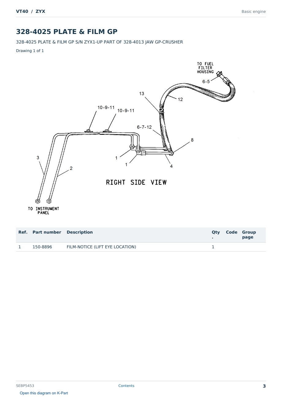 Caterpillar VT40 S/N ZYX Partsbook SEBP5453 (English) - sample page 3 of 10 Caterpillar VT40 S/N ZYX Partsbook SEBP5453 (English) - sample page 3 of 10