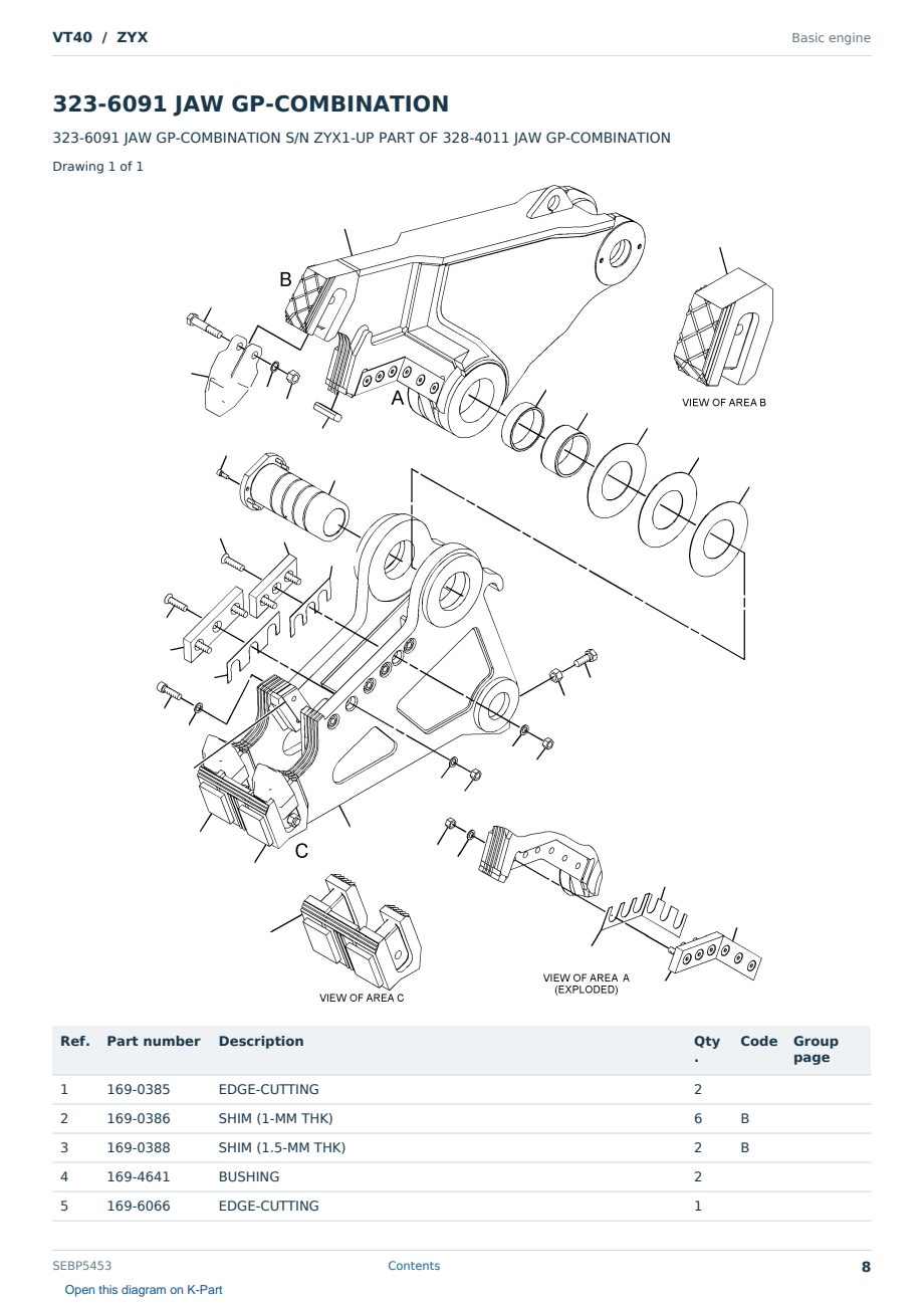 Caterpillar VT40 S/N ZYX Partsbook SEBP5453 (English) - sample page 8 of 10 Caterpillar VT40 S/N ZYX Partsbook SEBP5453 (English) - sample page 8 of 10