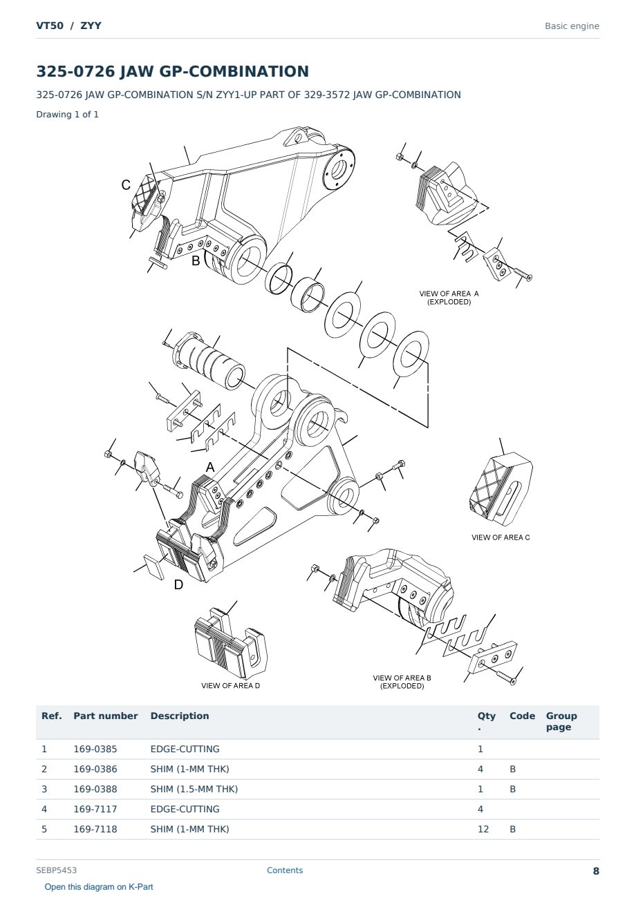 Caterpillar VT50 S/N ZYY Partsbook SEBP5453 (English) - sample page 8 of 10 Caterpillar VT50 S/N ZYY Partsbook SEBP5453 (English) - sample page 8 of 10