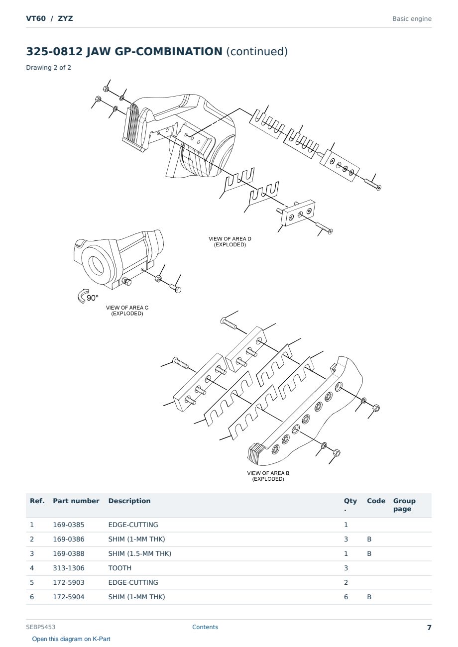 Caterpillar VT60 S/N ZYZ Partsbook SEBP5453 (English) - sample page 7 of 10 Caterpillar VT60 S/N ZYZ Partsbook SEBP5453 (English) - sample page 7 of 10