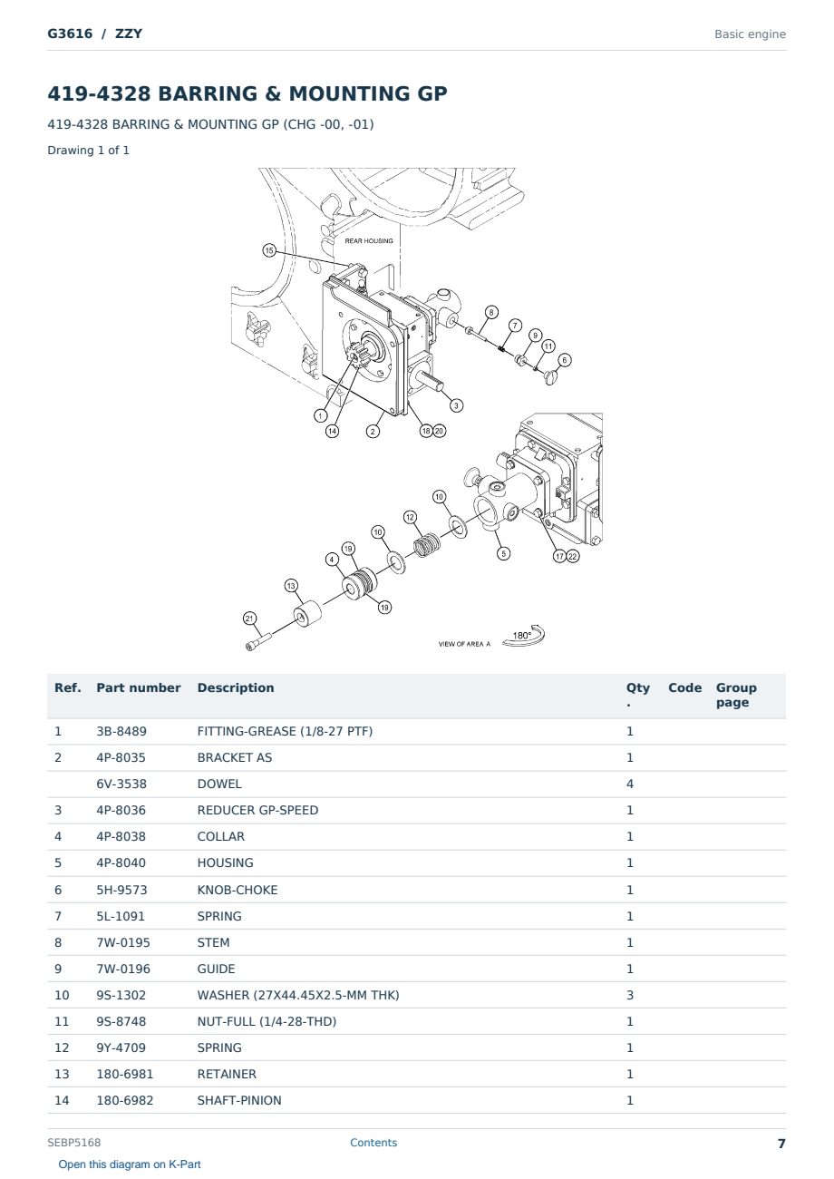 Caterpillar G3616 S/N ZZY Partsbook SEBP5168 (English) - sample page 7 of 10 Caterpillar G3616 S/N ZZY Partsbook SEBP5168 (English) - sample page 7 of 10