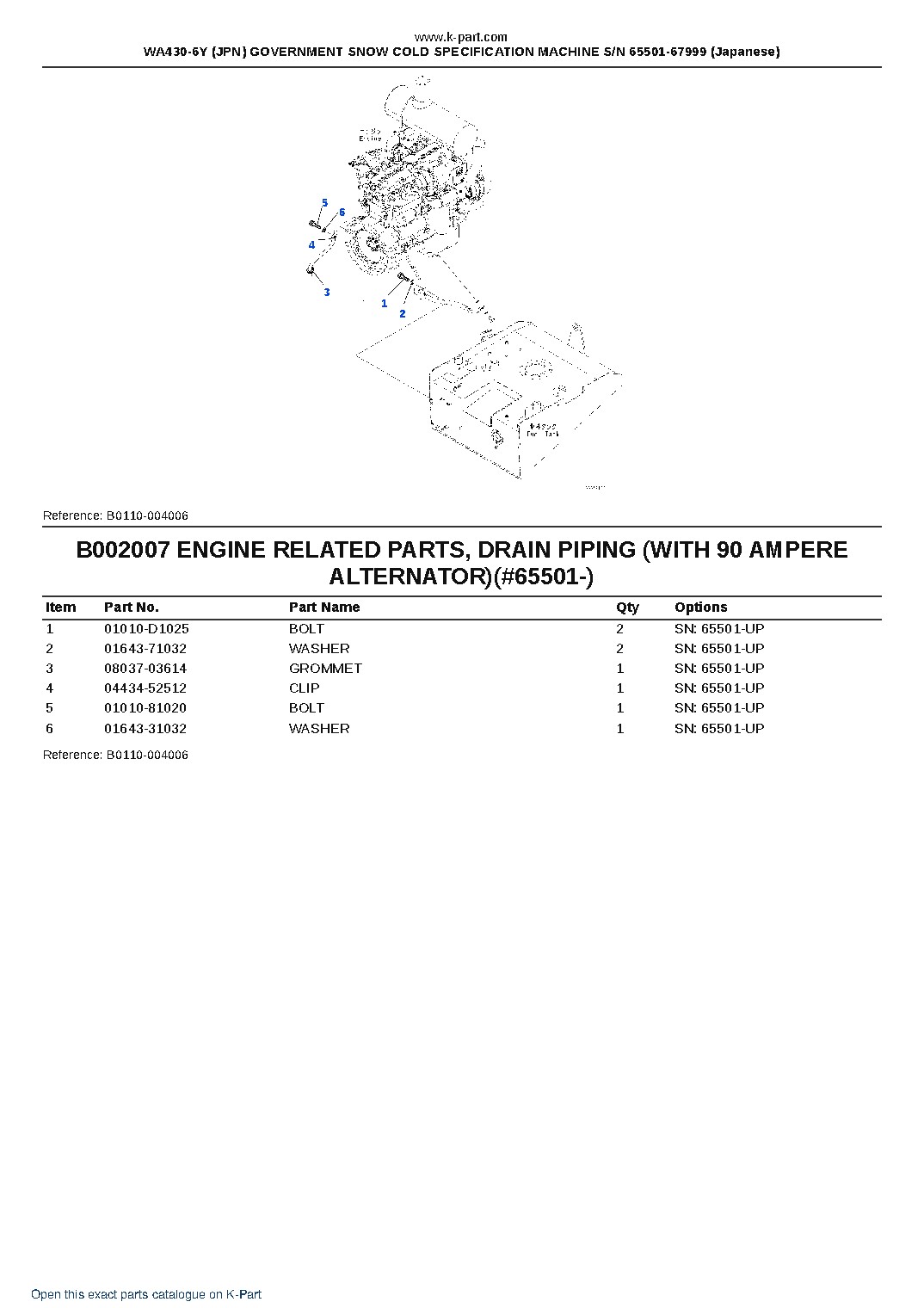 WA430-6Y (JPN) GOVERNMENT SNOW COLD SPECIFICATION MACHINE S/N 65501-67999 (Japanese) – sample page 10 WA430-6Y (JPN) GOVERNMENT SNOW COLD SPECIFICATION MACHINE S/N 65501-67999 (Japanese) – sample page 10