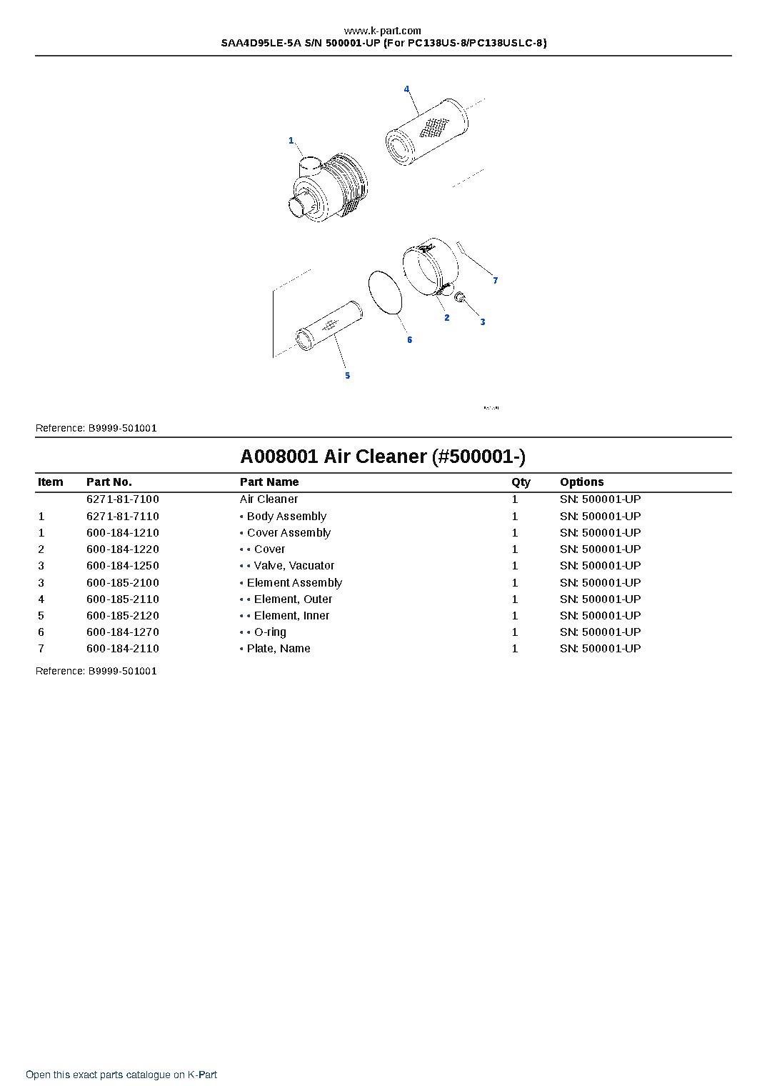 SAA4D95LE-5A S/N 500001-UP (For PC138US-8/PC138USLC-8) – sample page 8