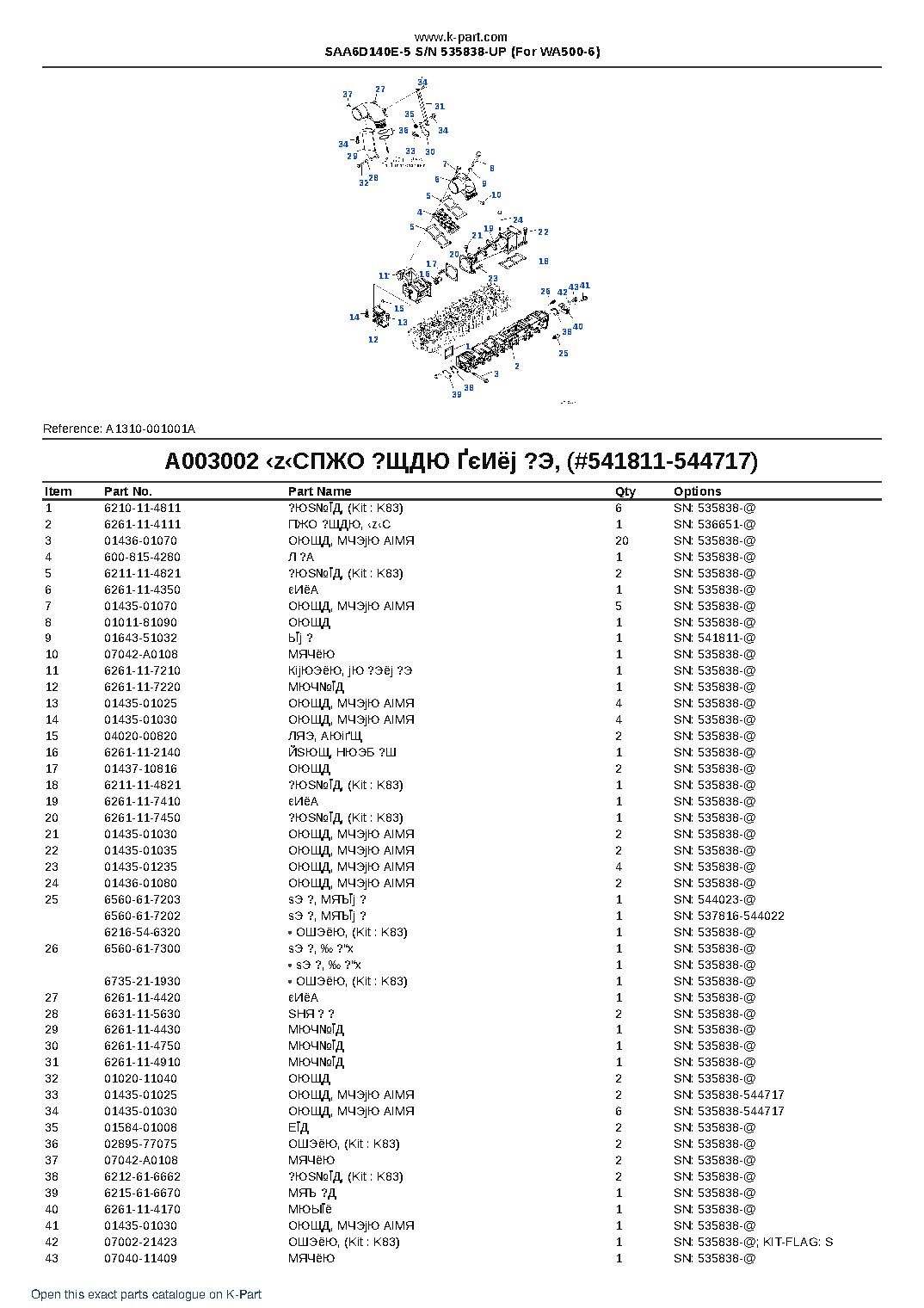 SAA6D140E-5 S/N 535838-UP (For WA500-6) – sample page 6 SAA6D140E-5 S/N 535838-UP (For WA500-6) – sample page 6