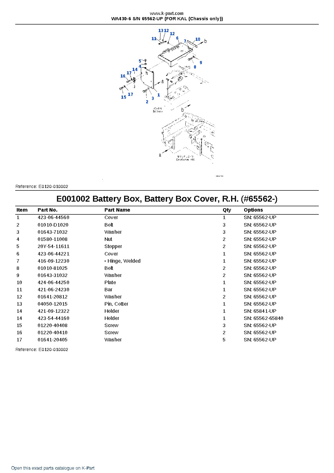 WA430-6 S/N 65562-UP (FOR KAL (Chassis only)) – sample page 2