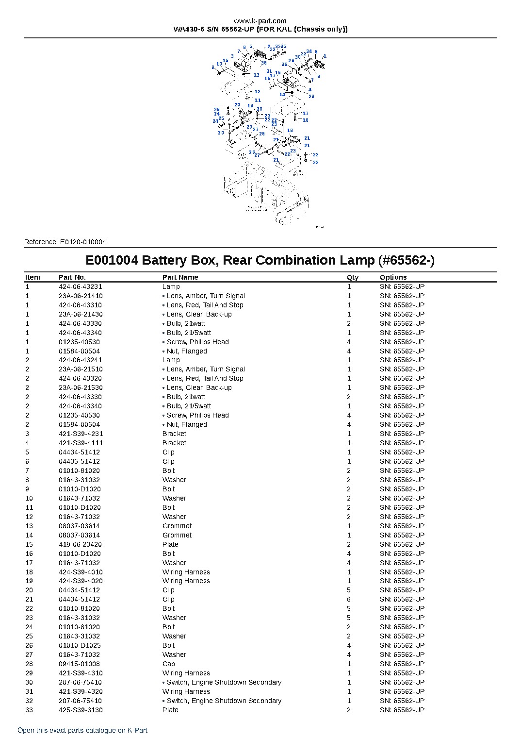WA430-6 S/N 65562-UP (FOR KAL (Chassis only)) – sample page 4