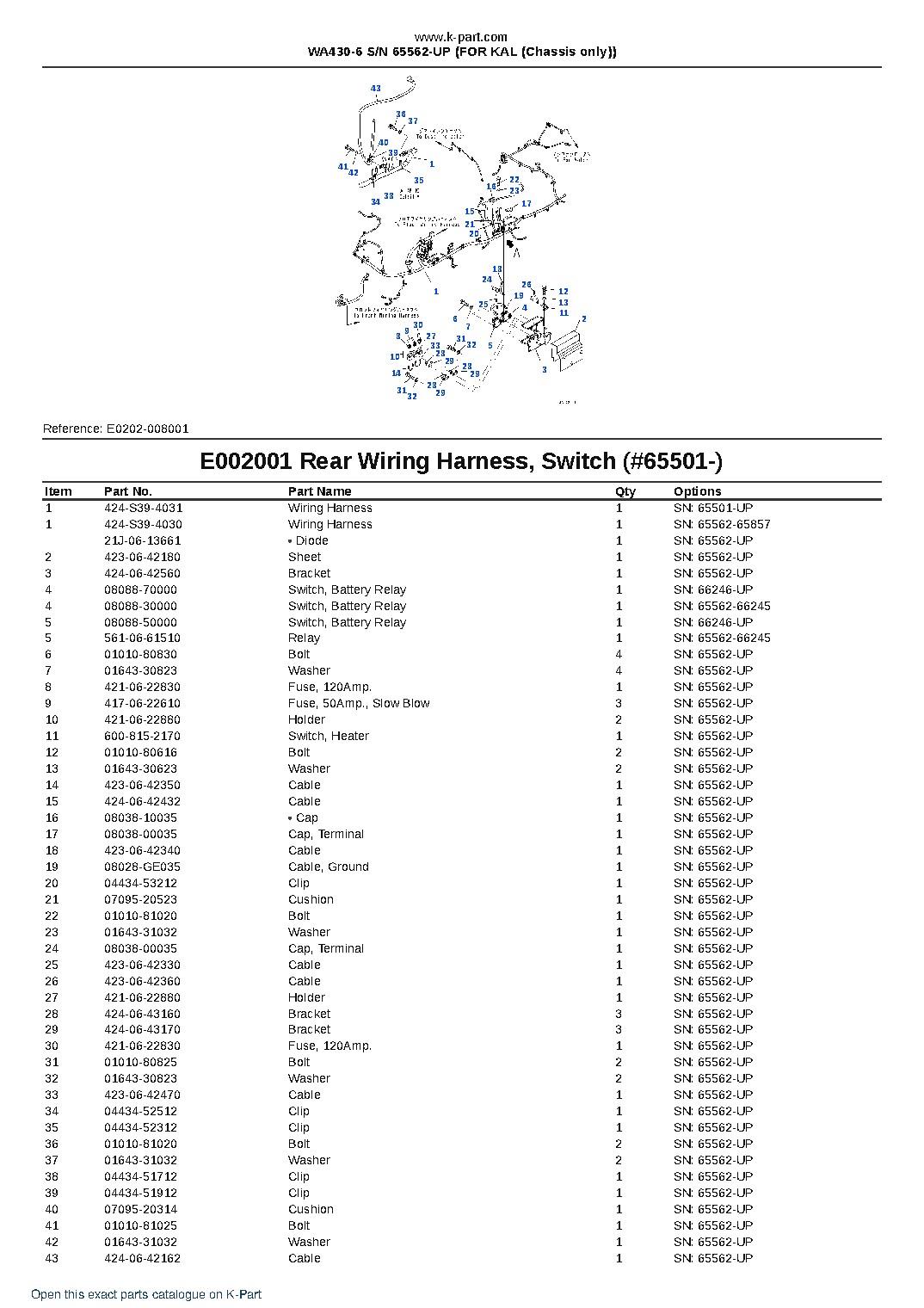 WA430-6 S/N 65562-UP (FOR KAL (Chassis only)) – sample page 7