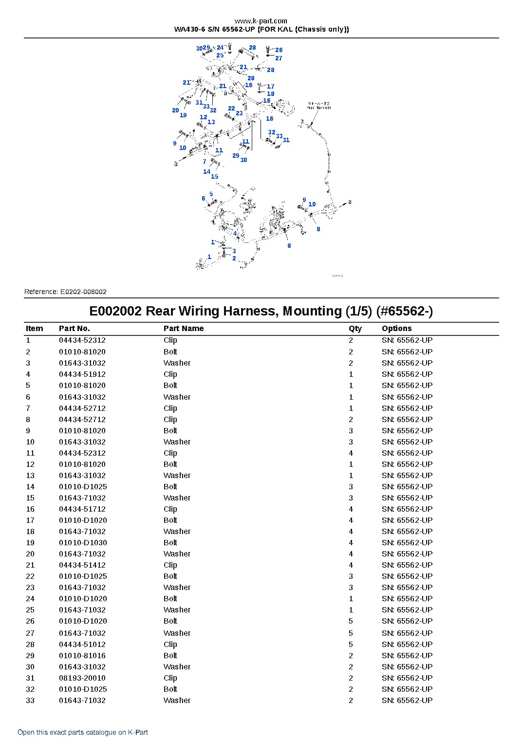WA430-6 S/N 65562-UP (FOR KAL (Chassis only)) – sample page 9