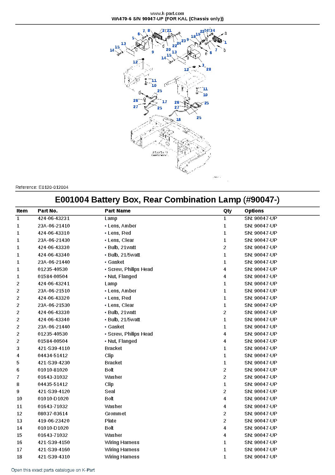 WA470-6 S/N 90047-UP (FOR KAL (Chassis only)) – sample page 4 WA470-6 S/N 90047-UP (FOR KAL (Chassis only)) – sample page 4