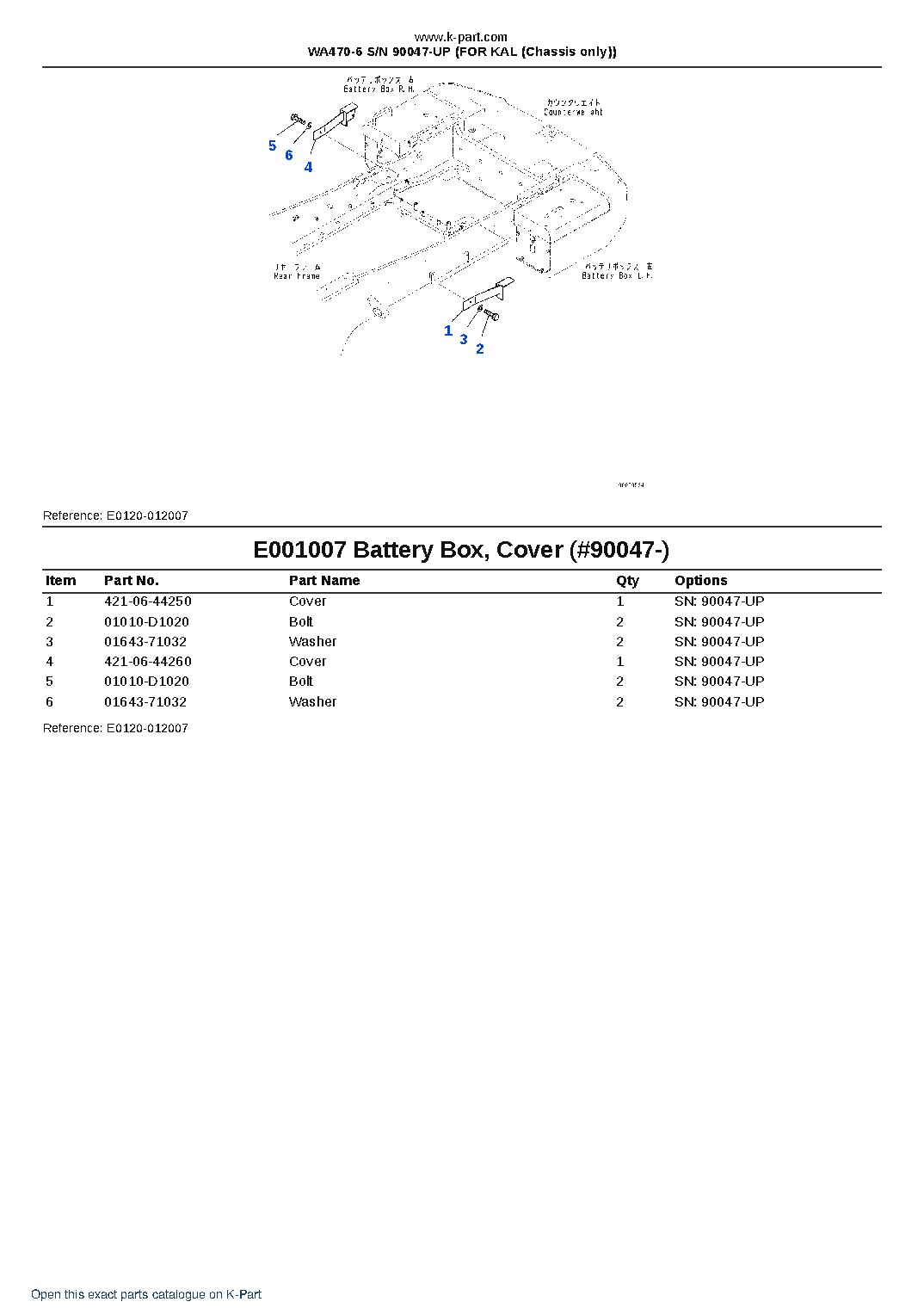 WA470-6 S/N 90047-UP (FOR KAL (Chassis only)) – sample page 8 WA470-6 S/N 90047-UP (FOR KAL (Chassis only)) – sample page 8