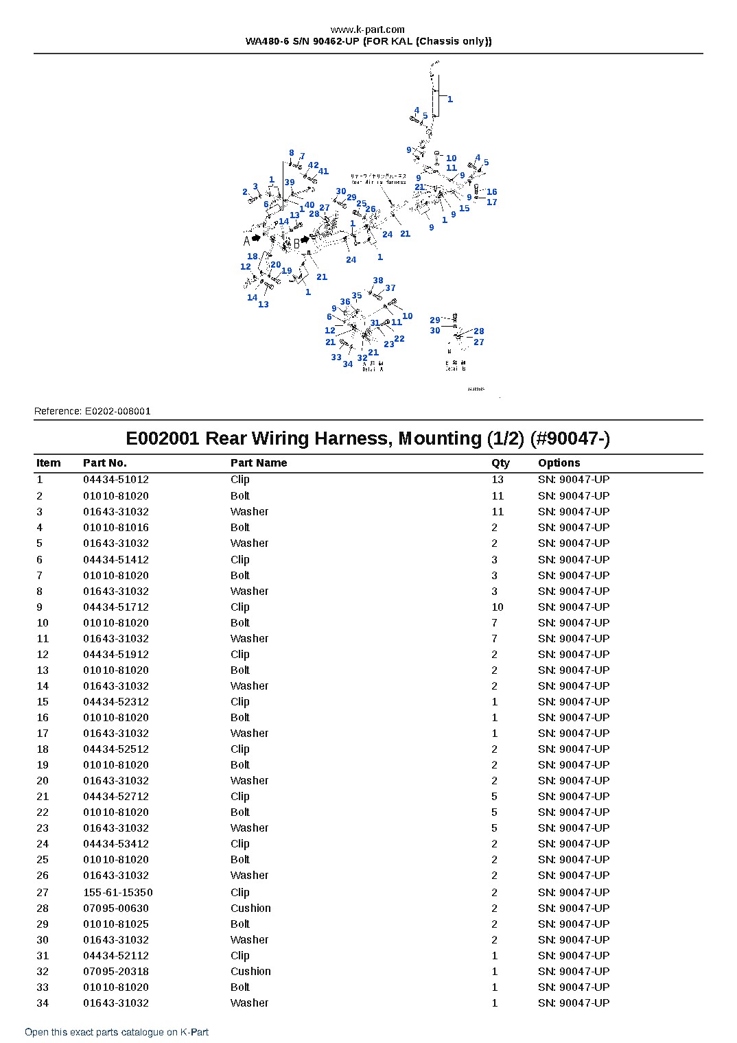 WA480-6 S/N 90462-UP (FOR KAL (Chassis only)) – sample page 10