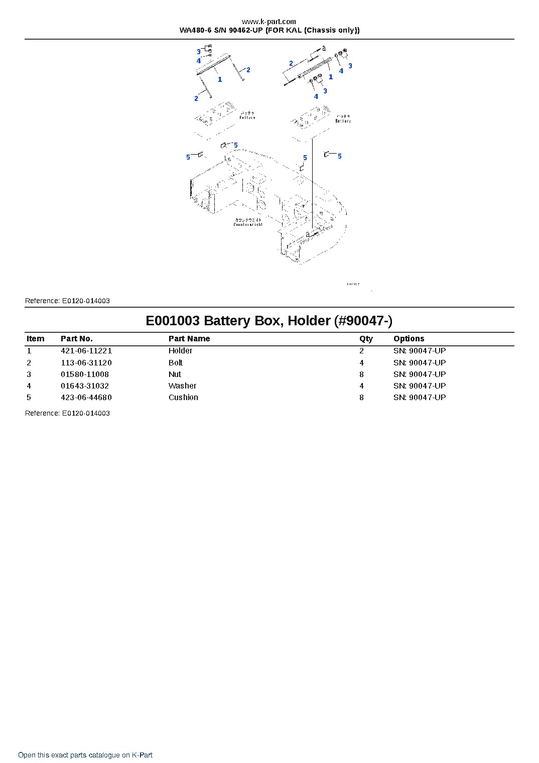 WA480-6 S/N 90462-UP (FOR KAL (Chassis only)) – sample page 3