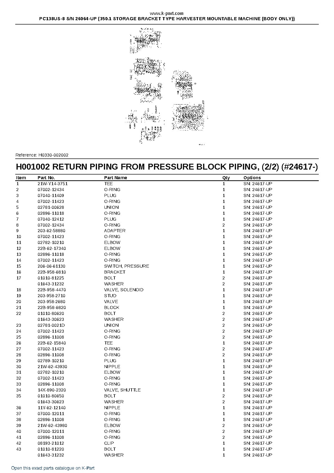 PC138US-8 S/N 26064-UP (350.1 STORAGE BRACKET TYPE HARVESTER MOUNTABLE MACHINE (BODY ONLY)) – sample page 5 PC138US-8 S/N 26064-UP (350.1 STORAGE BRACKET TYPE HARVESTER MOUNTABLE MACHINE (BODY ONLY)) – sample page 5