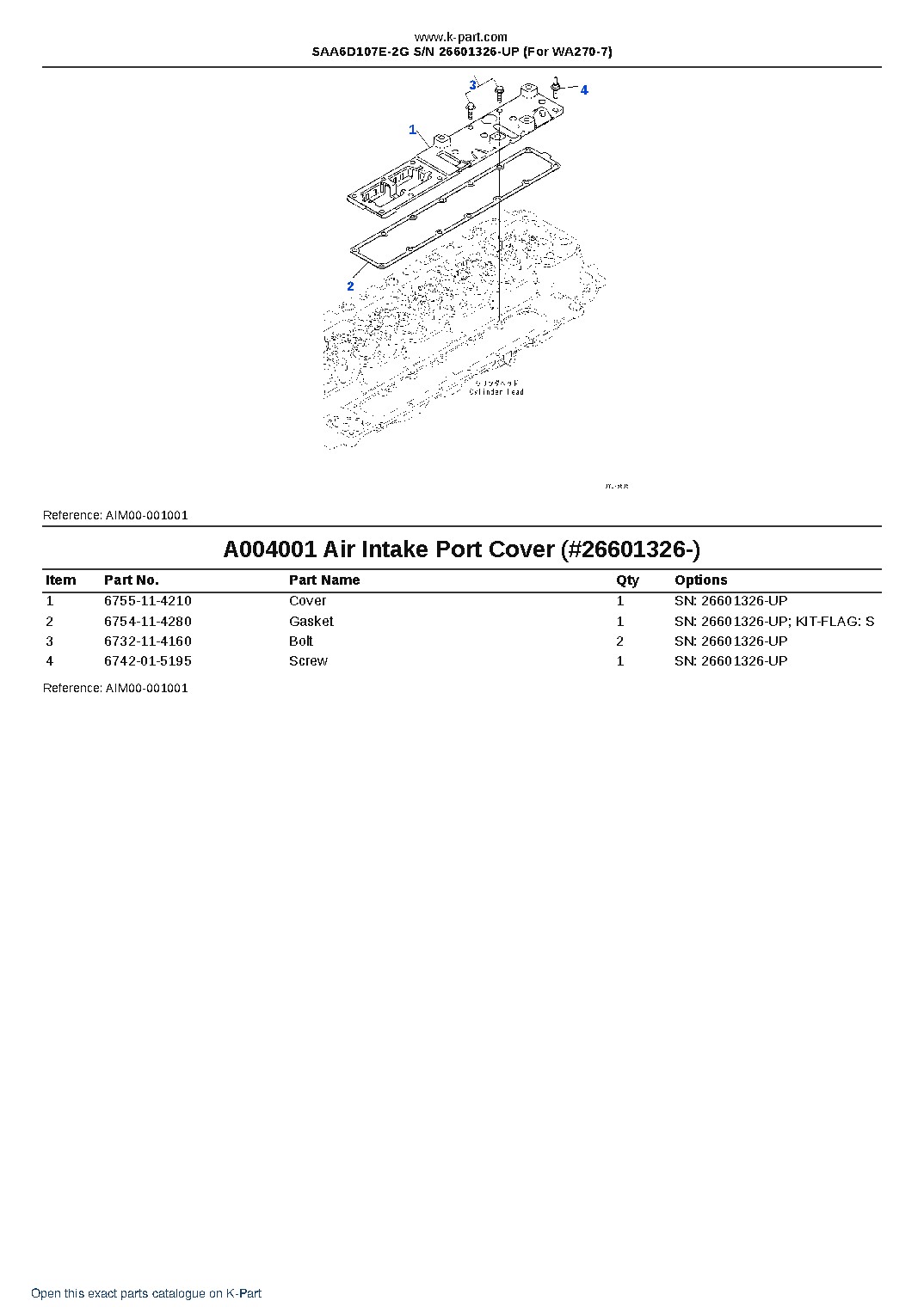 SAA6D107E-2G S/N 26601326-UP (For WA270-7) – sample page 4 SAA6D107E-2G S/N 26601326-UP (For WA270-7) – sample page 4