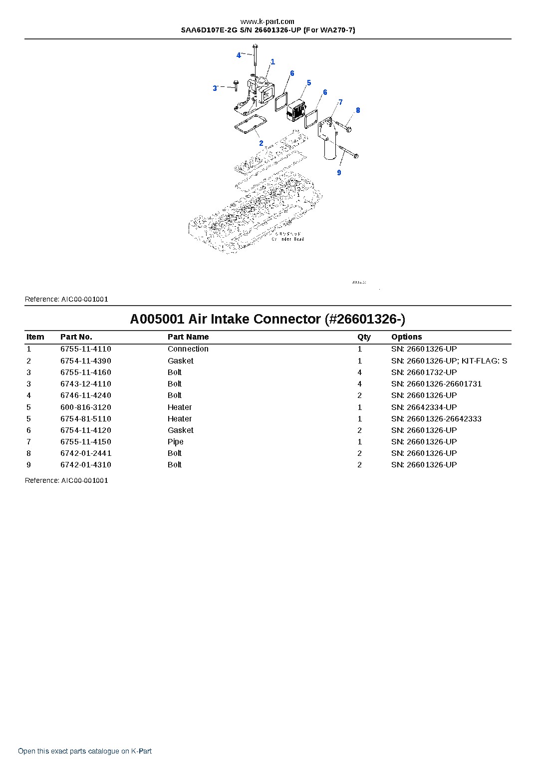 SAA6D107E-2G S/N 26601326-UP (For WA270-7) – sample page 5 SAA6D107E-2G S/N 26601326-UP (For WA270-7) – sample page 5